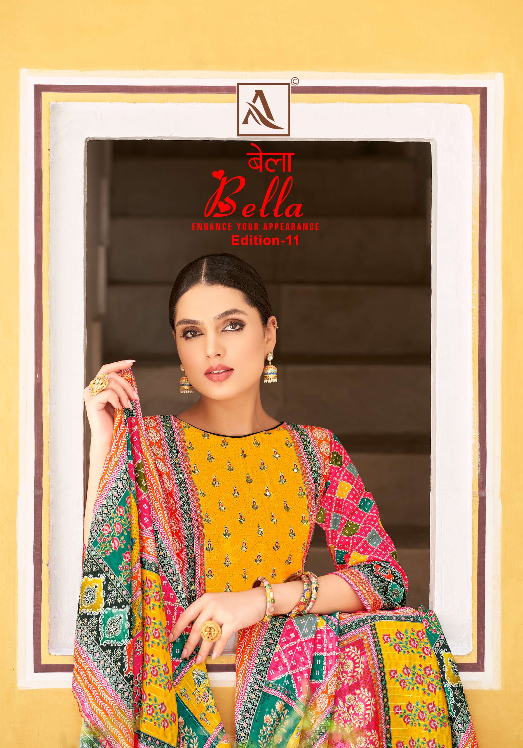 ALOK SUITS BELLA VOL 11 MUSLIN DIGITAL PRINT WITH FANCY WORK SUIT