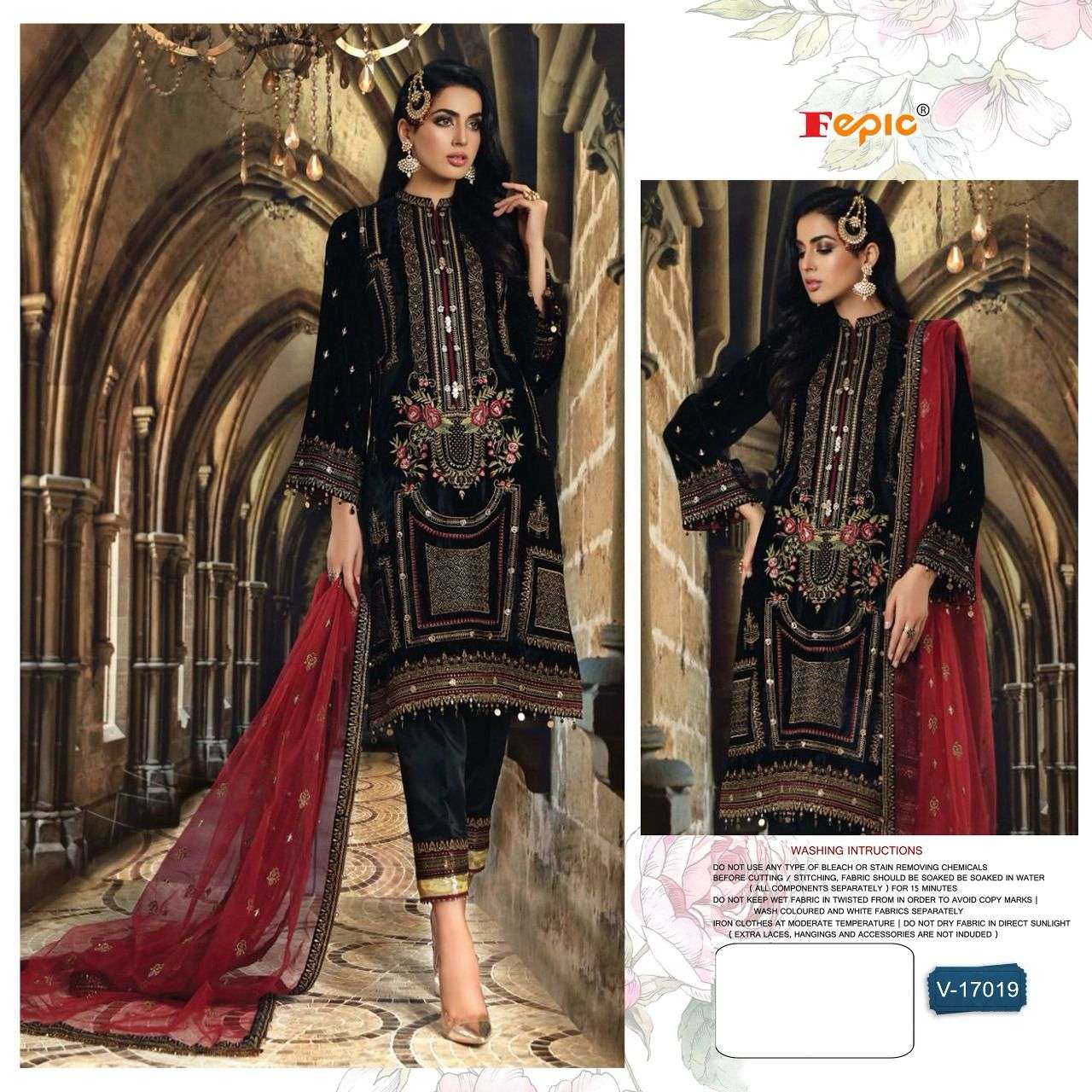 FEPIC ROSEMEEN C 17019 VELVET EMBROIDERED PAKISTANI SUIT	