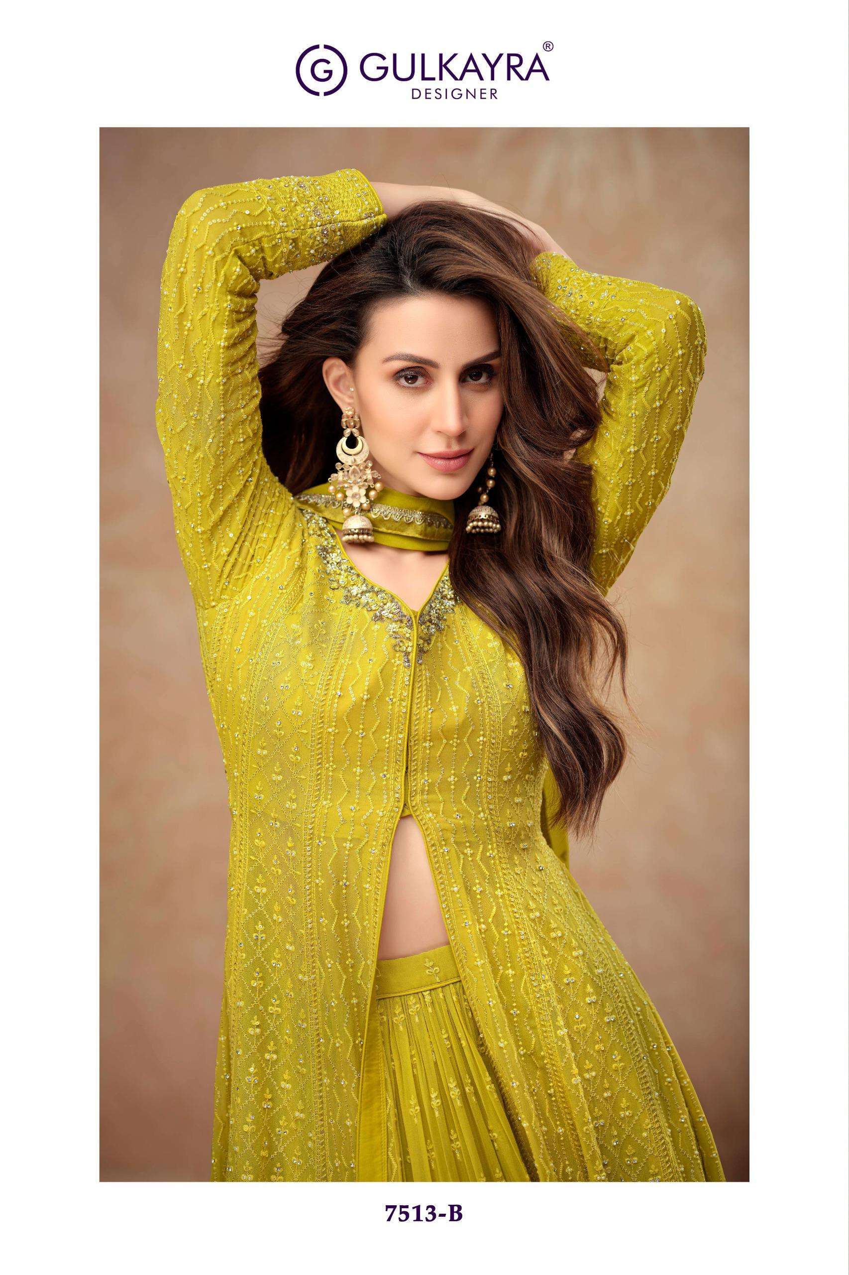 GULKAYRA DESIGNER FARINA GEORGETTE HEAVY DESIGNER PARTY WEAR DRESS