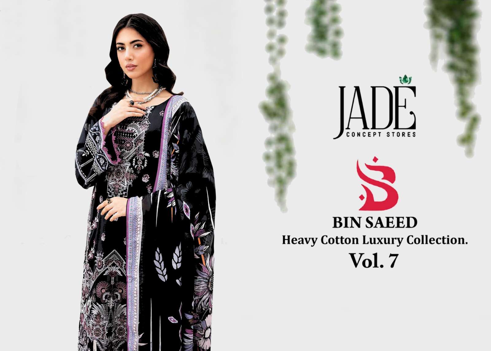 JADE BIN SAEED HEAVY COTTON  LUXURY COLLECTION VOL 7 DIGITAL PRINTS SALWAR SUIT