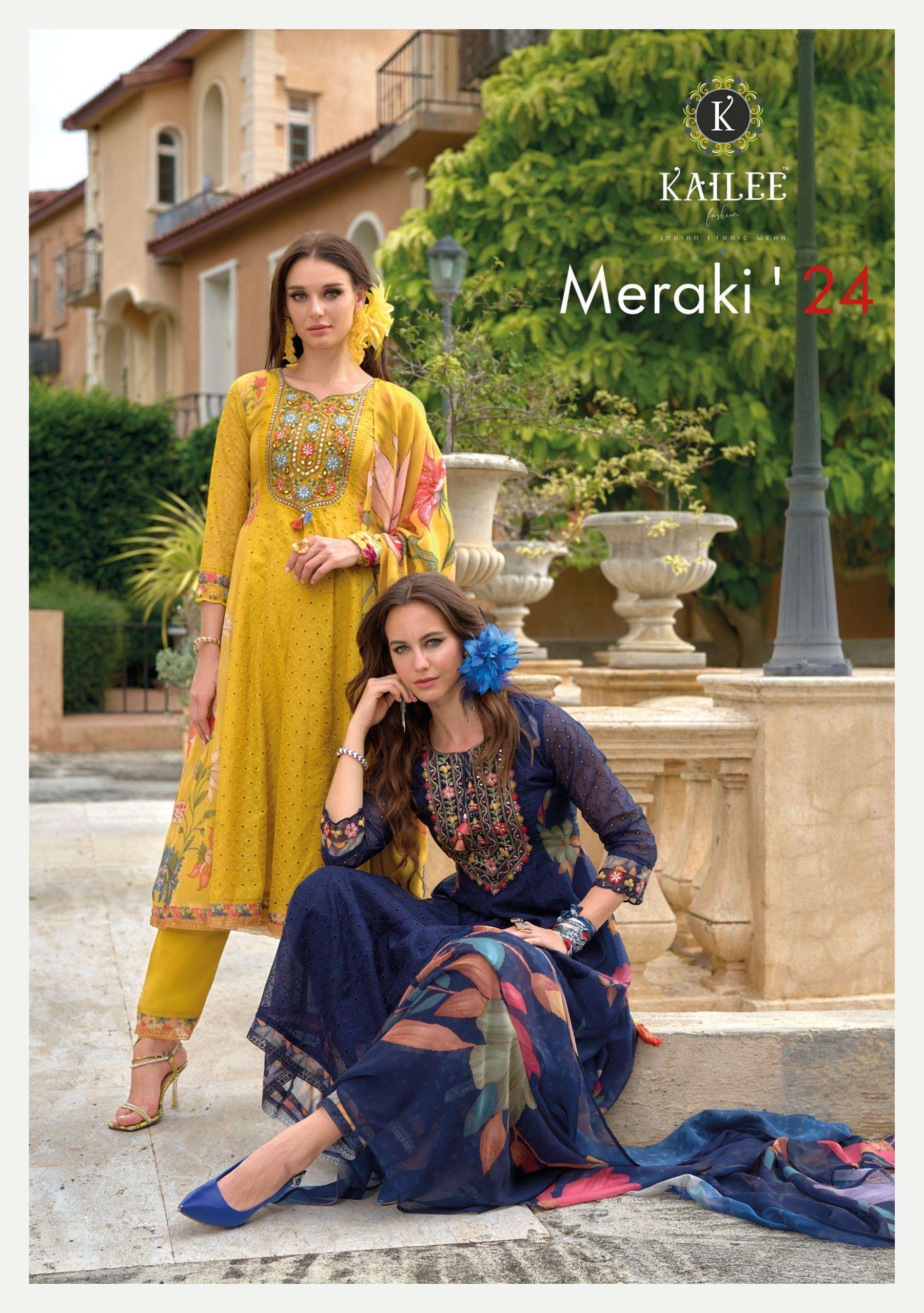 KAILEE FASHION MERAKI FANCY CHIKNAKARI DESIGNER ANARKALI STYLE SUIT