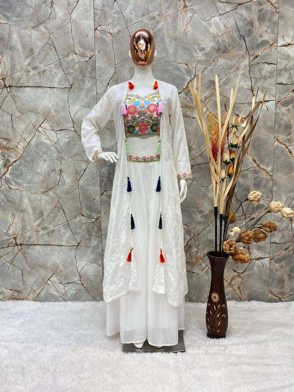  LG 1884 FANCY DESIGNER TOP WITH PLAZZO AND JACKET COLLECTION