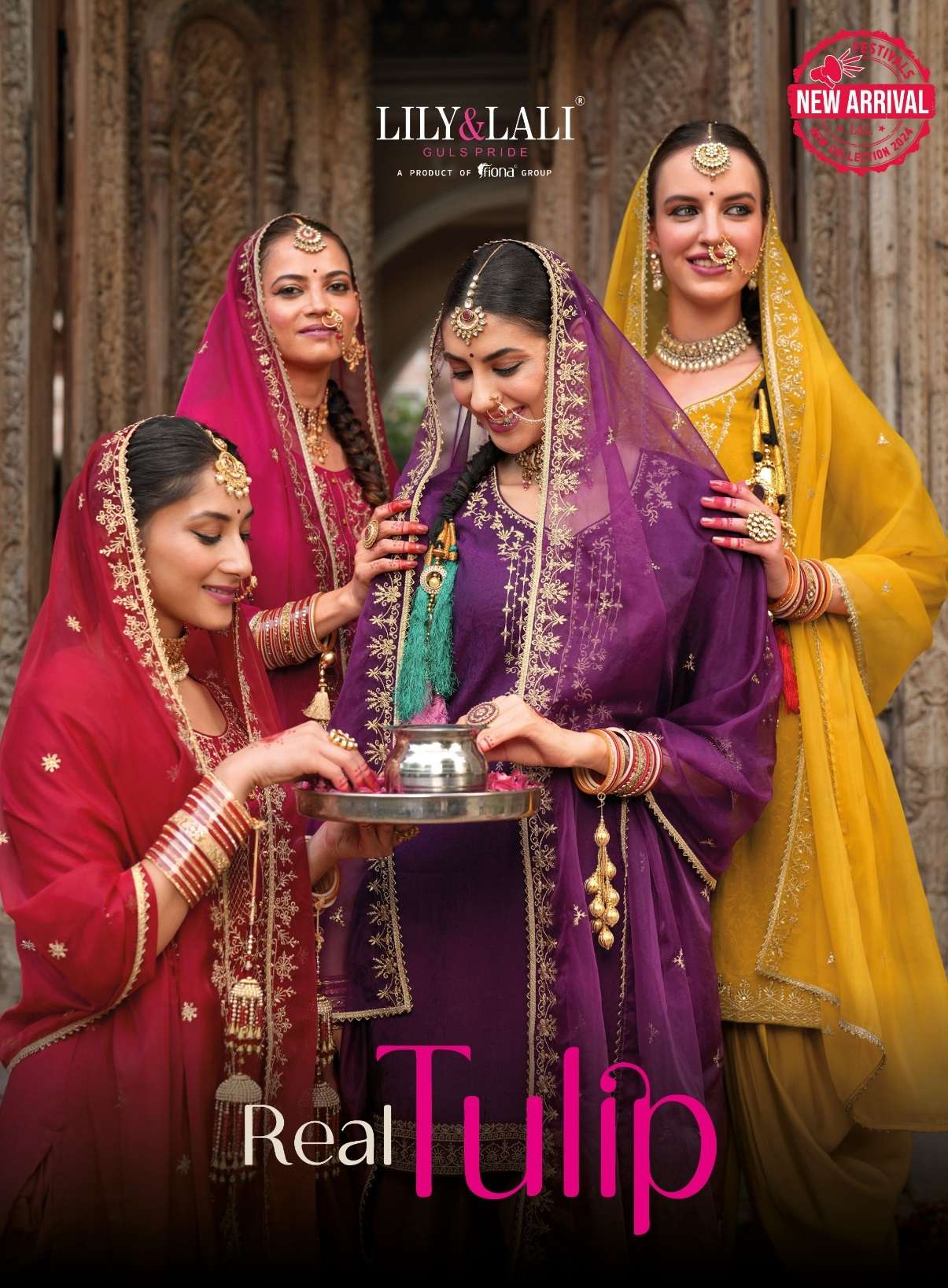 LILY AND LALI REAL TULIP VISCOSE JACQUARD DESIGNER FESTIVE WEAR SUIT