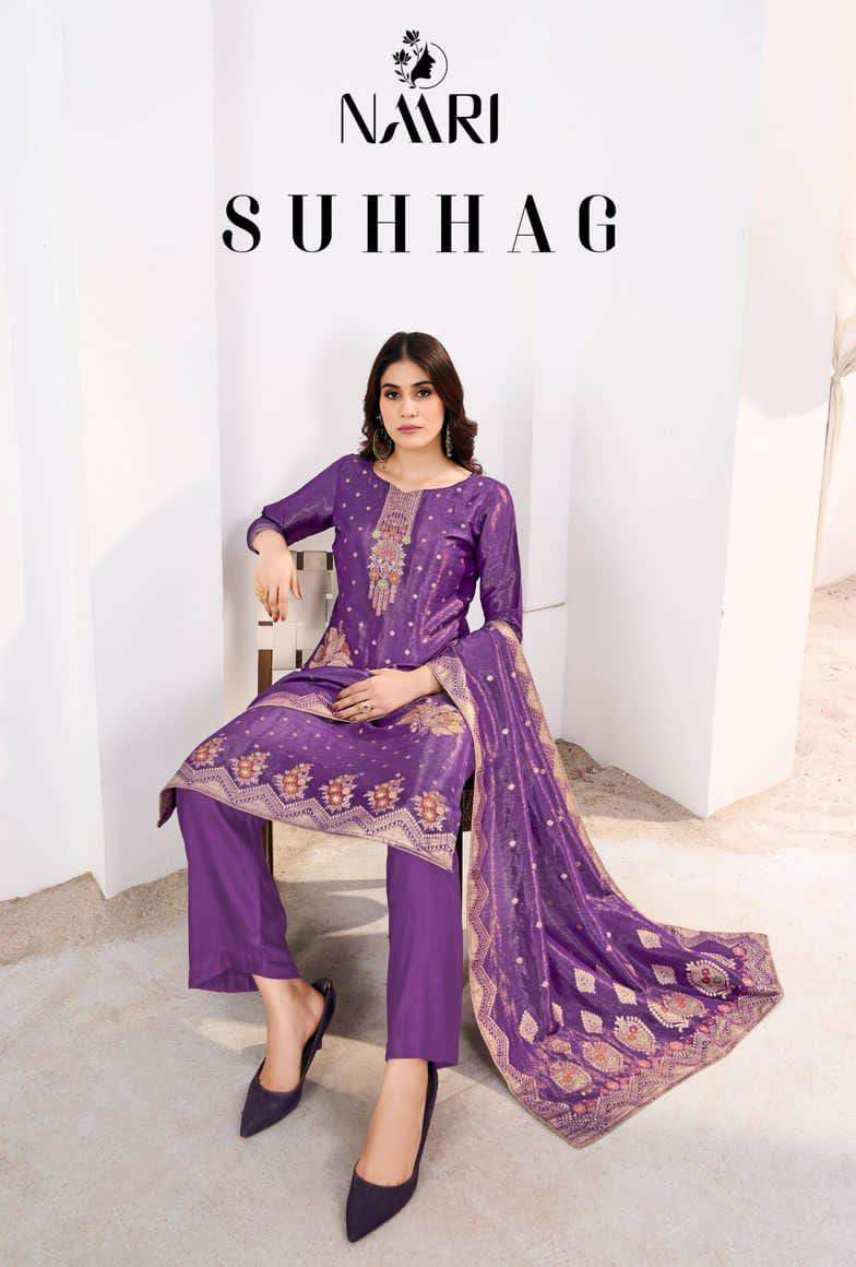 NAARI SUHHAG JACQUARD DESIGNER SUIT