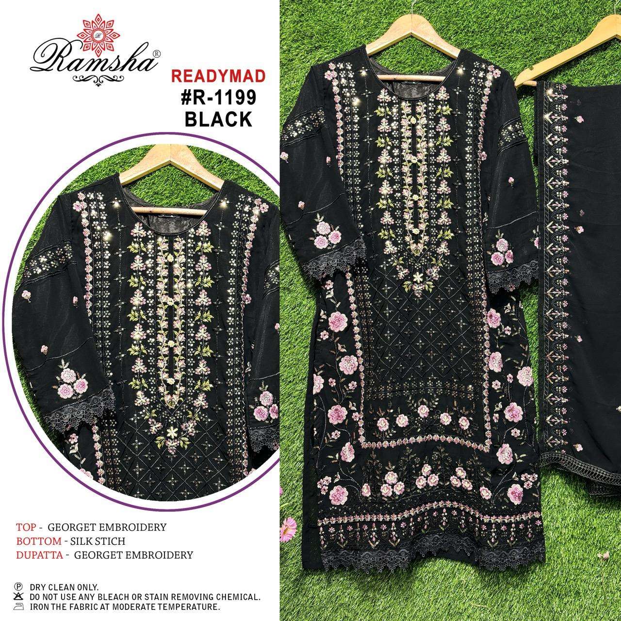RAMSHA R 1199 GEORGETTE WITH HEAVY EMBROIDERY DESIGNER SUIT