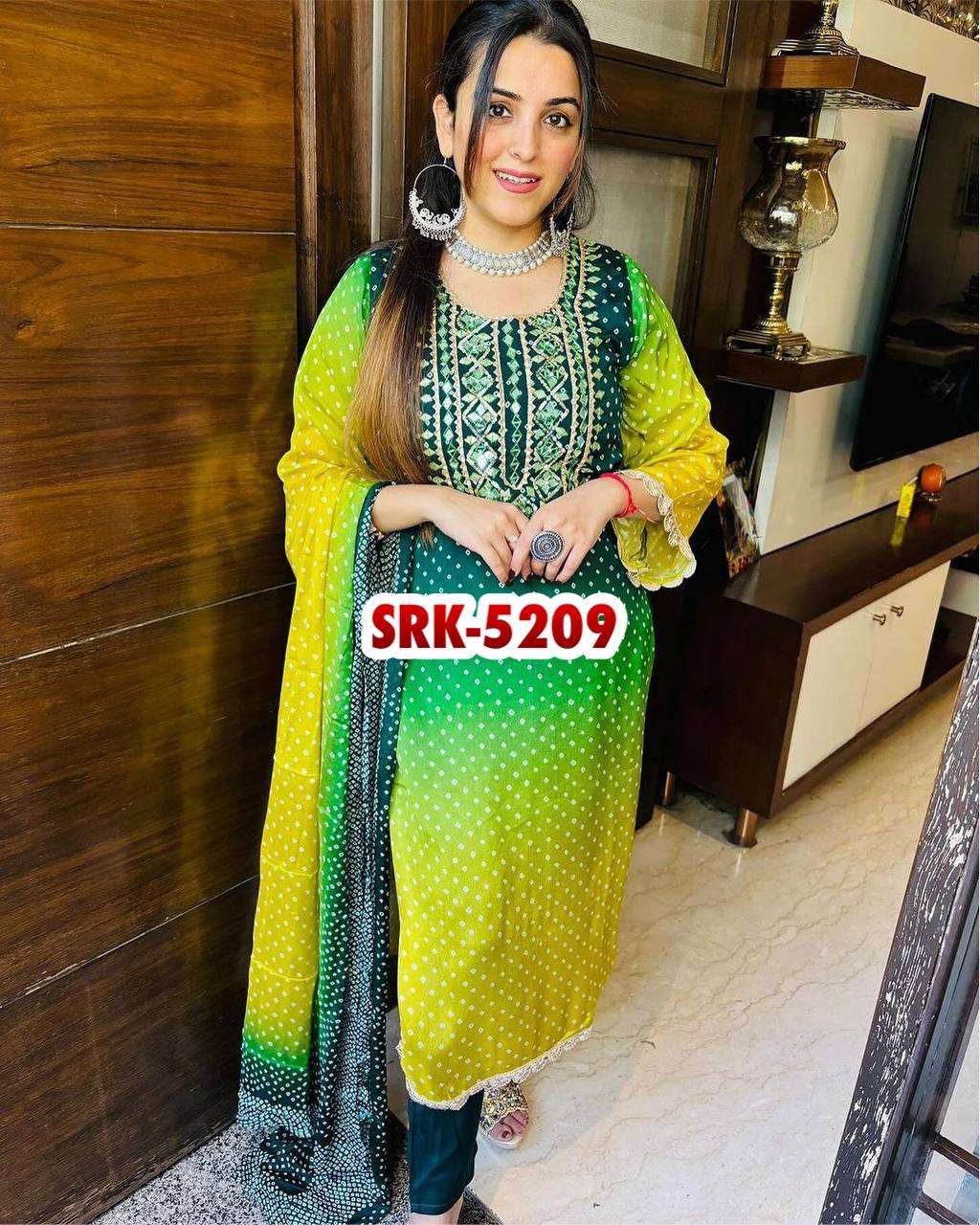 SRK 5209 SHADED FABRIC FANCY DESIGNER LADIES SUIT