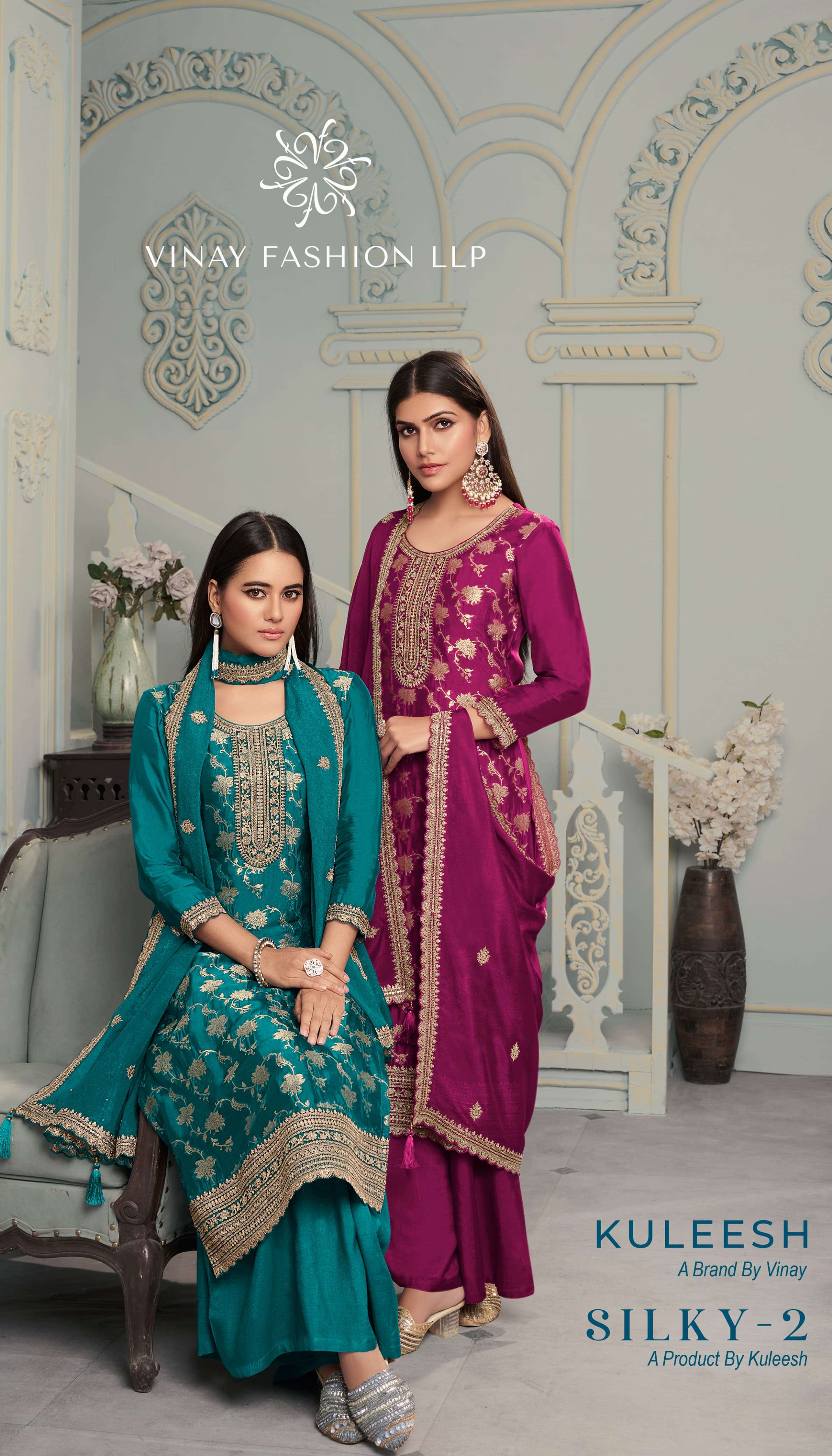 VINAY FASHION KULEESH SILKY VOL 2 SILK JACQUARD DESIGNER SUIT