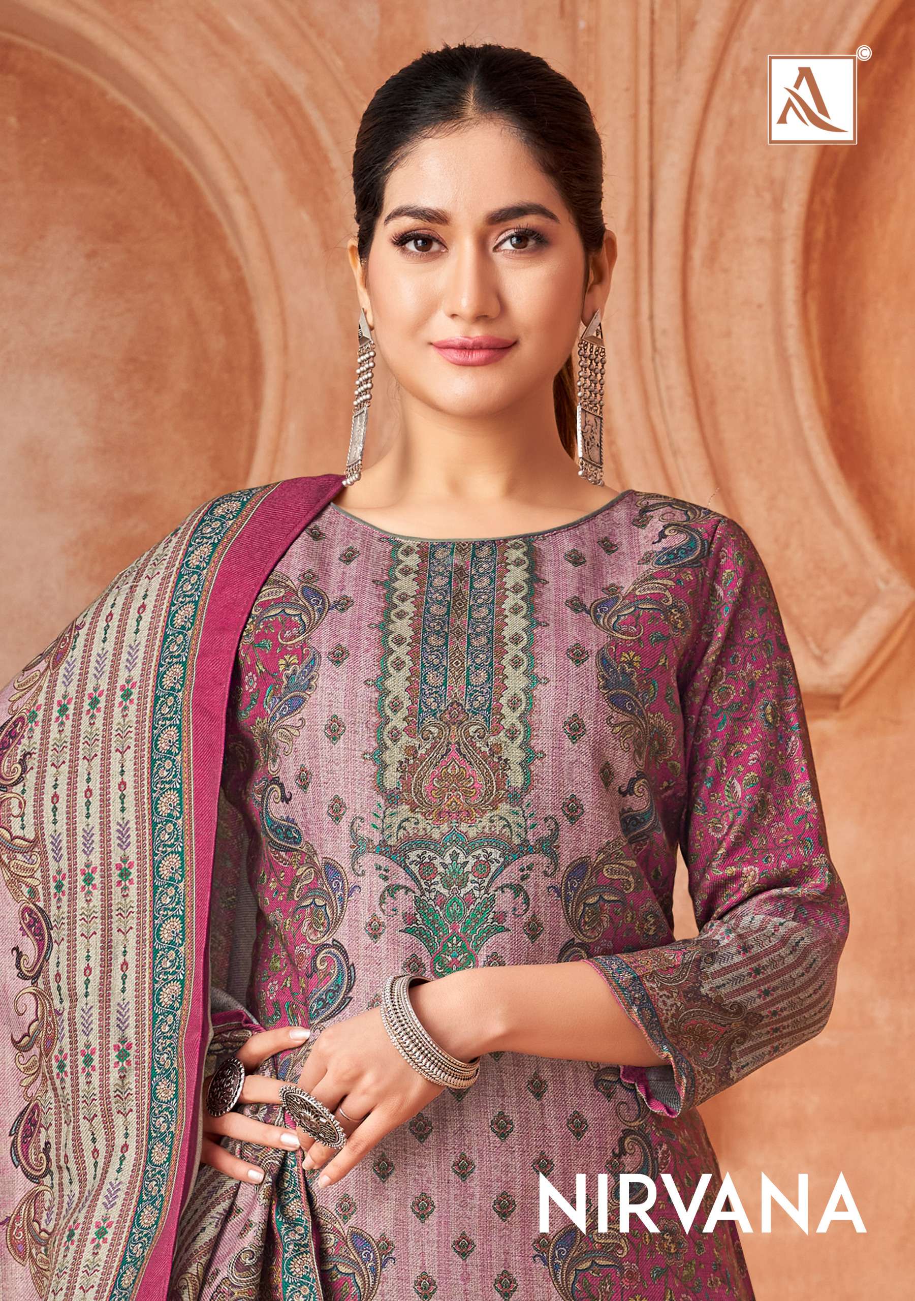 ALOK SUITS NIRVANA VISCOSE DIGITAL PRINT WITH FANCY WORK SUIT