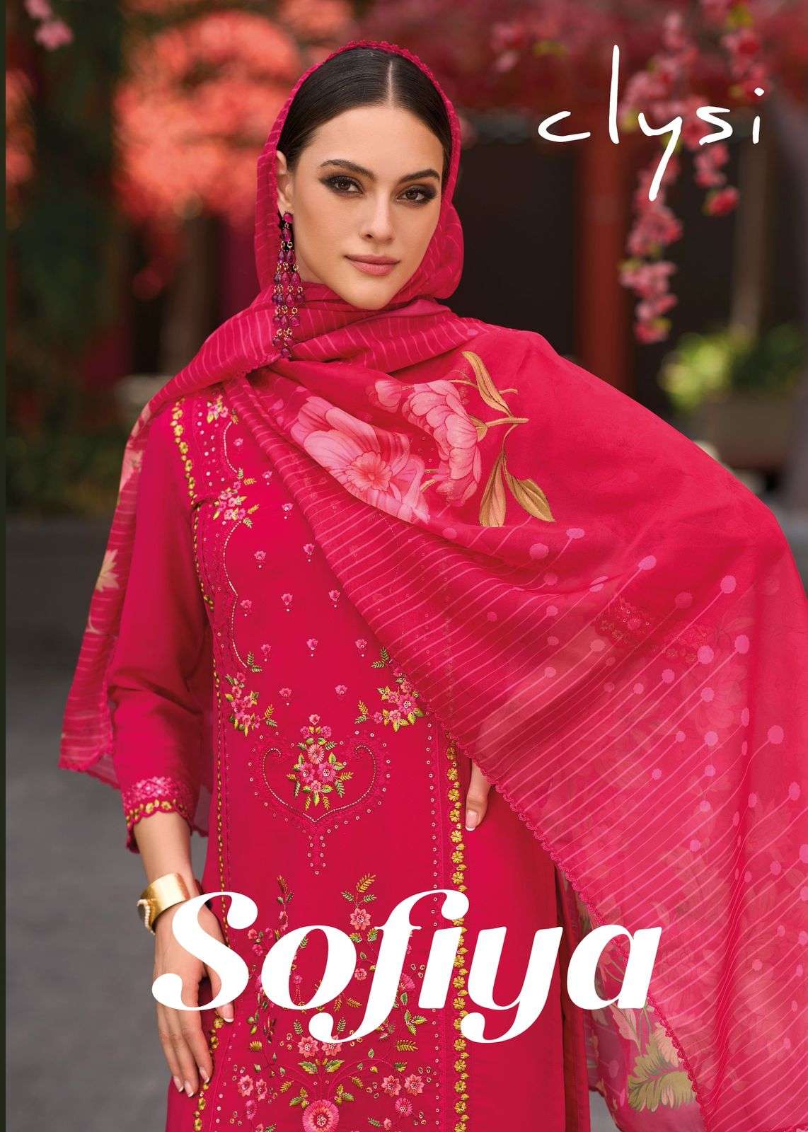 CLYSI SOFIYA VISCOSE FANCY HAND WORK DESIGNER KURTI COMBO SET 