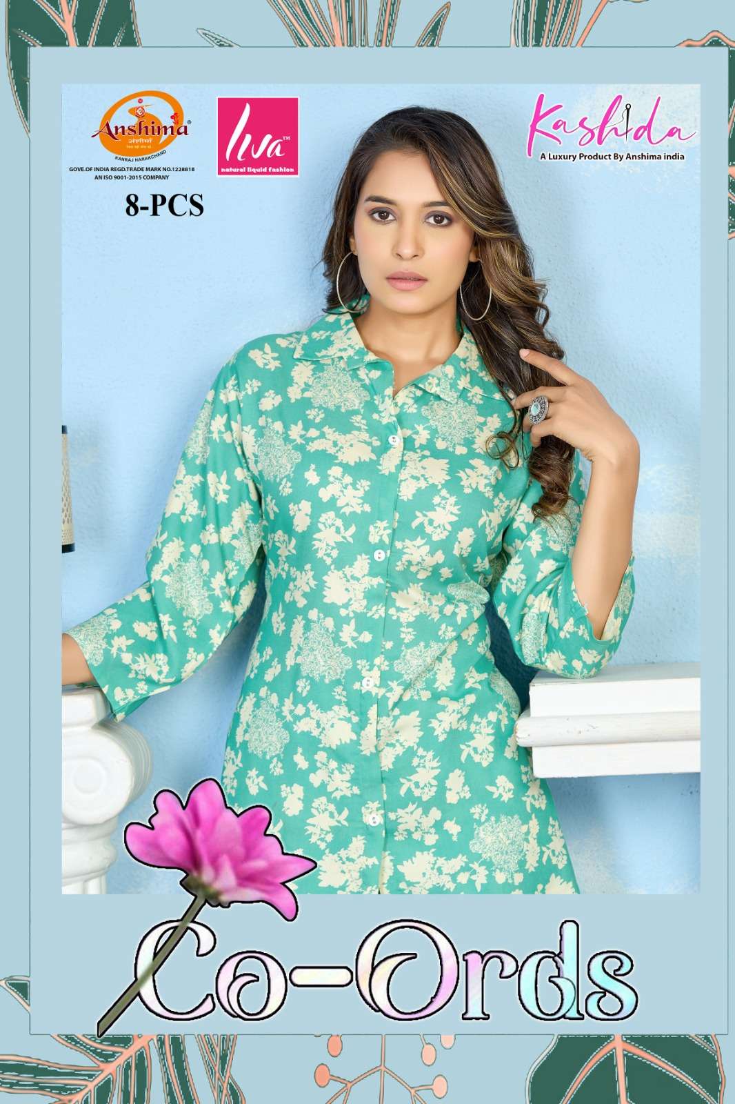 KASHIDA CO ORDS VOL 1 PRINTED RAYON FANCY SHIRT WITH PANT SET  
