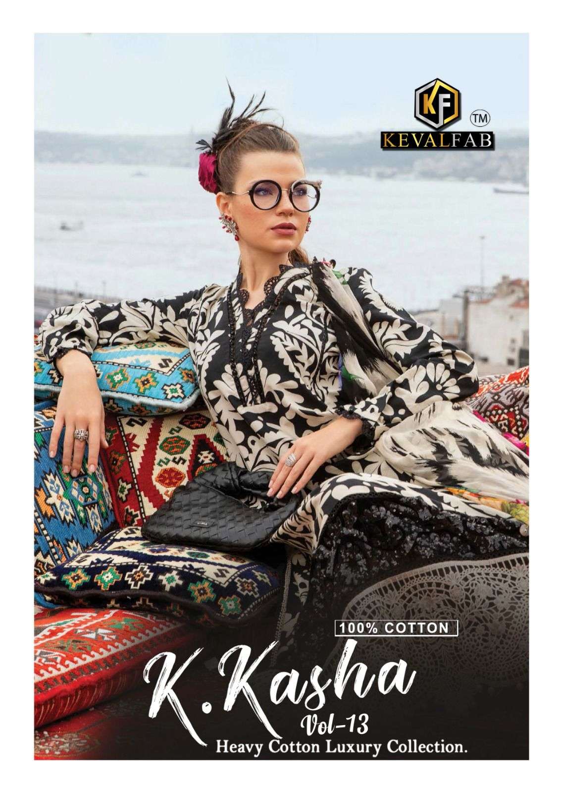 KEVAL FAB K KASHA VOL 13 COTTON DIGITAL PRINTS SUIT