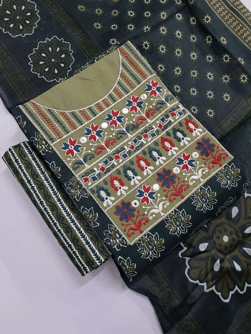MF AJRAKH COTTON PRINT WITH PATCH WORK SALWAR SUIT