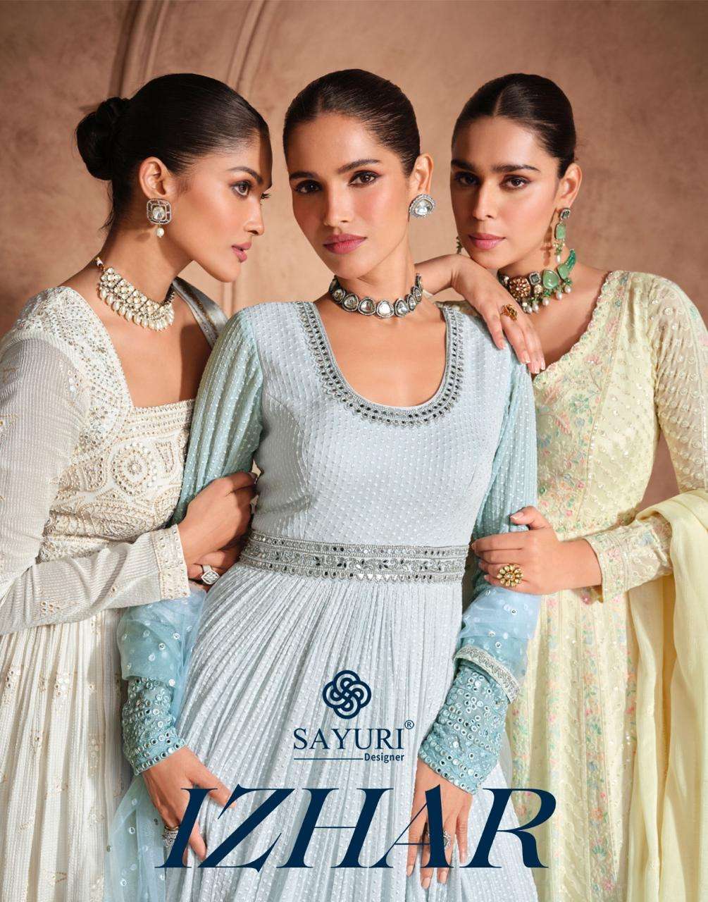 SAYURI DESIGNER IZHAAR HEAVY CHIKANKARI EMBROIDERED GOWN DRESS