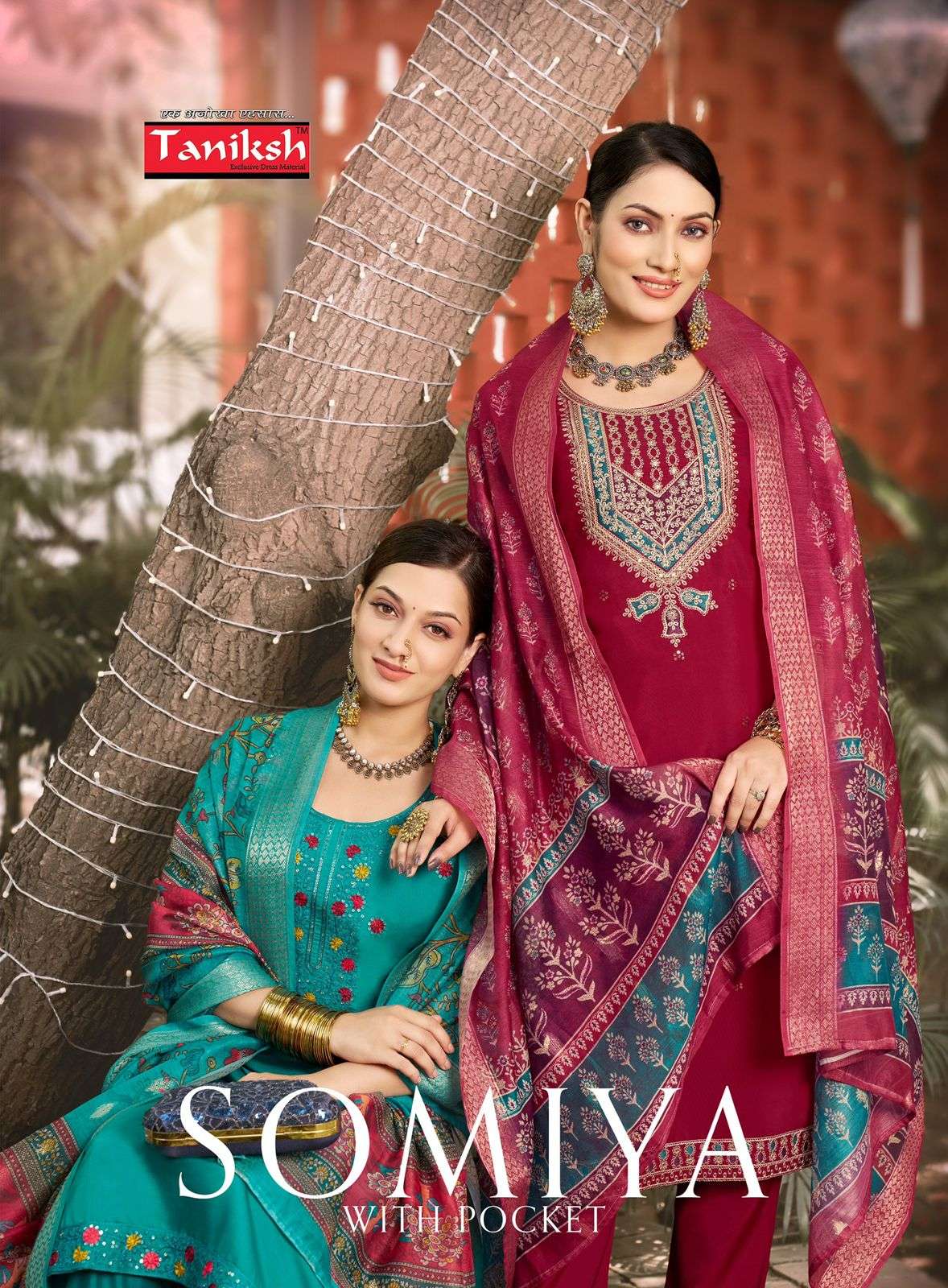 TANIKSH SOMIYA VOL 1 SILK FANCY EMBROIDERY WORKS KURTI COMBO SET 