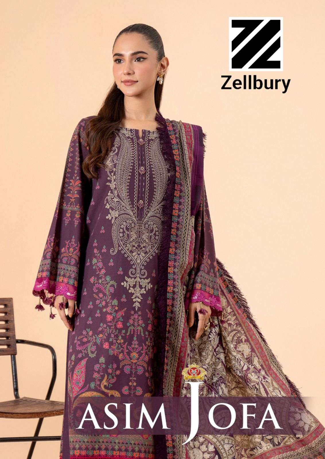 ZELLBURY ASIMJOFA COTTON DIGITAL PRINTS SALWAR SUIT