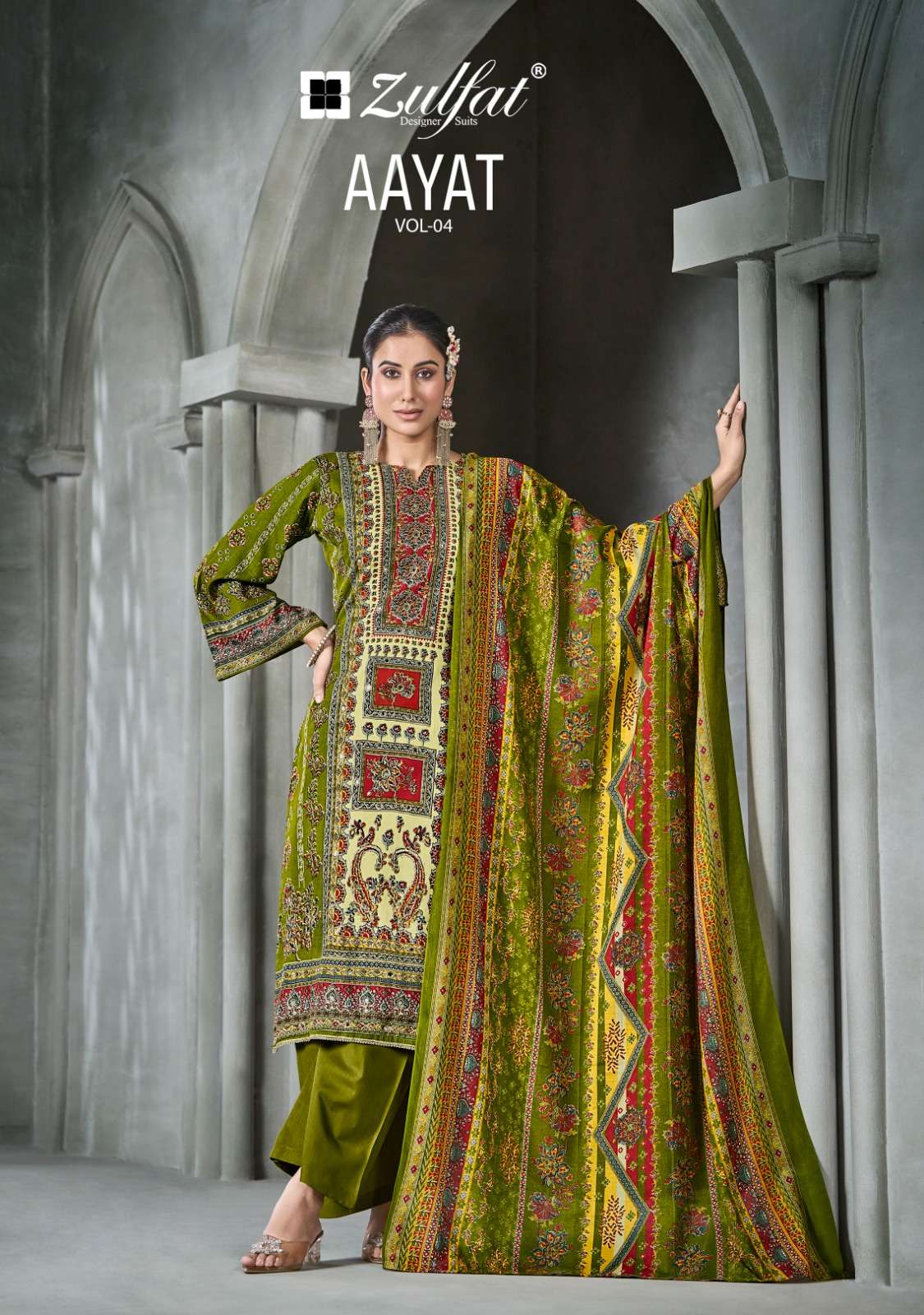 ZULFAT DESIGNER SUITS AAYAT VOL 4 RAYON DESIGNER PRINT WITH FANCY WORK SUIIT
