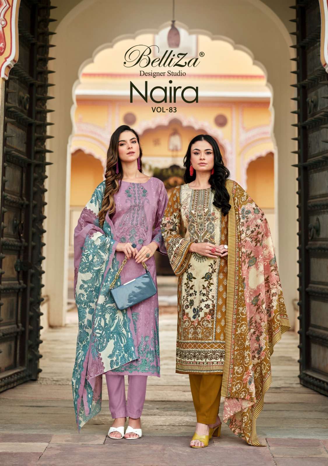 BELLIZA DESIGNER STUDIO NAIRA VOL 83 COTTON DIGITAL PRINTS WITH FANCY WORK SUIT