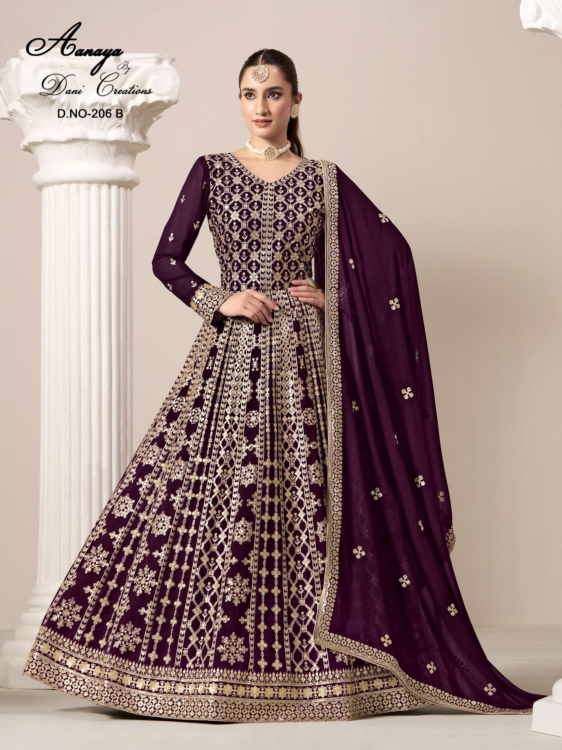 DANI CREATION AANAYA VOL 206 GEORGETTE HEAVY DESIGNER WEDDING WEAR DRESS
