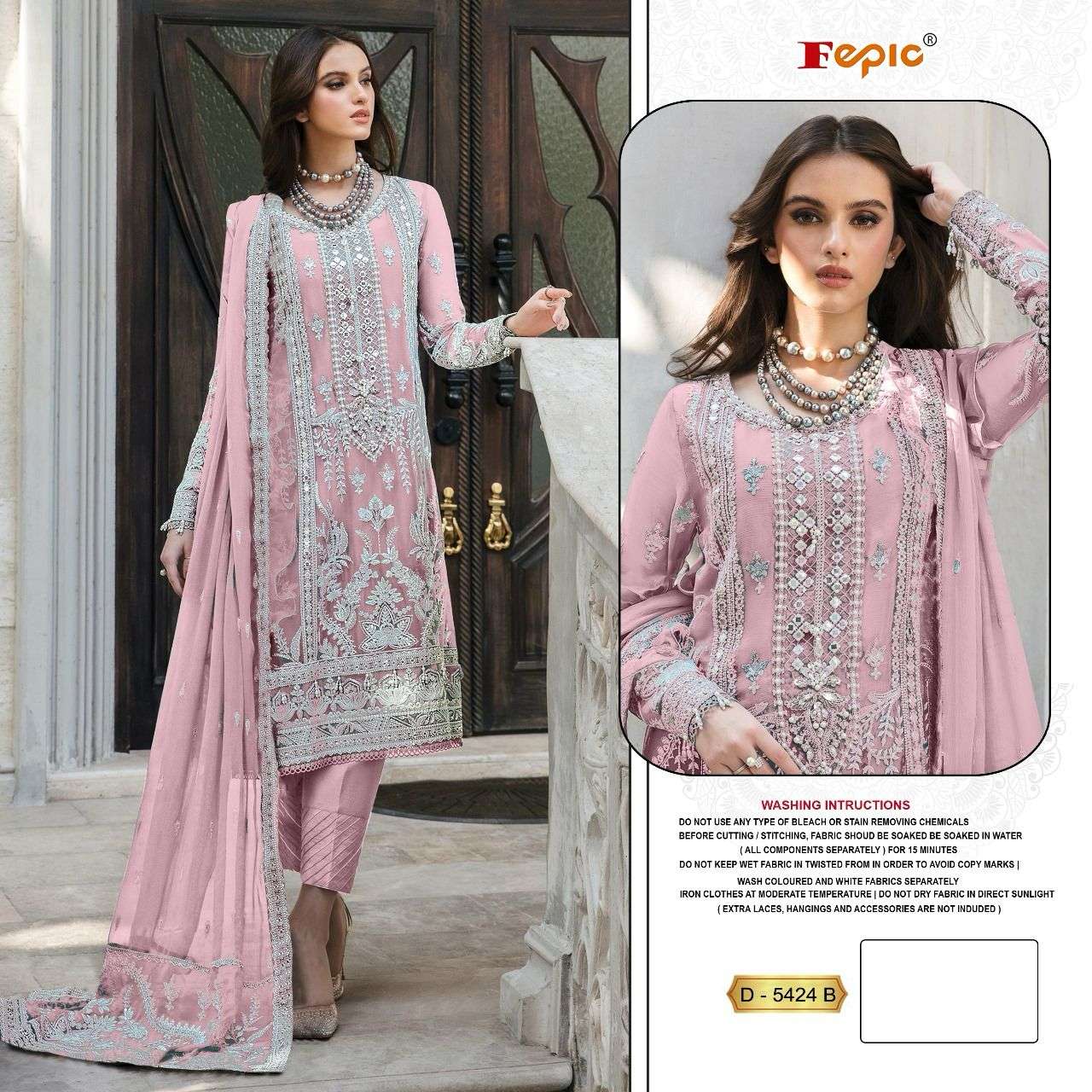 FEPIC ROSEMEEN D 5424 GEORGETTE EMBROIDERED PAKISTANI SUIT
