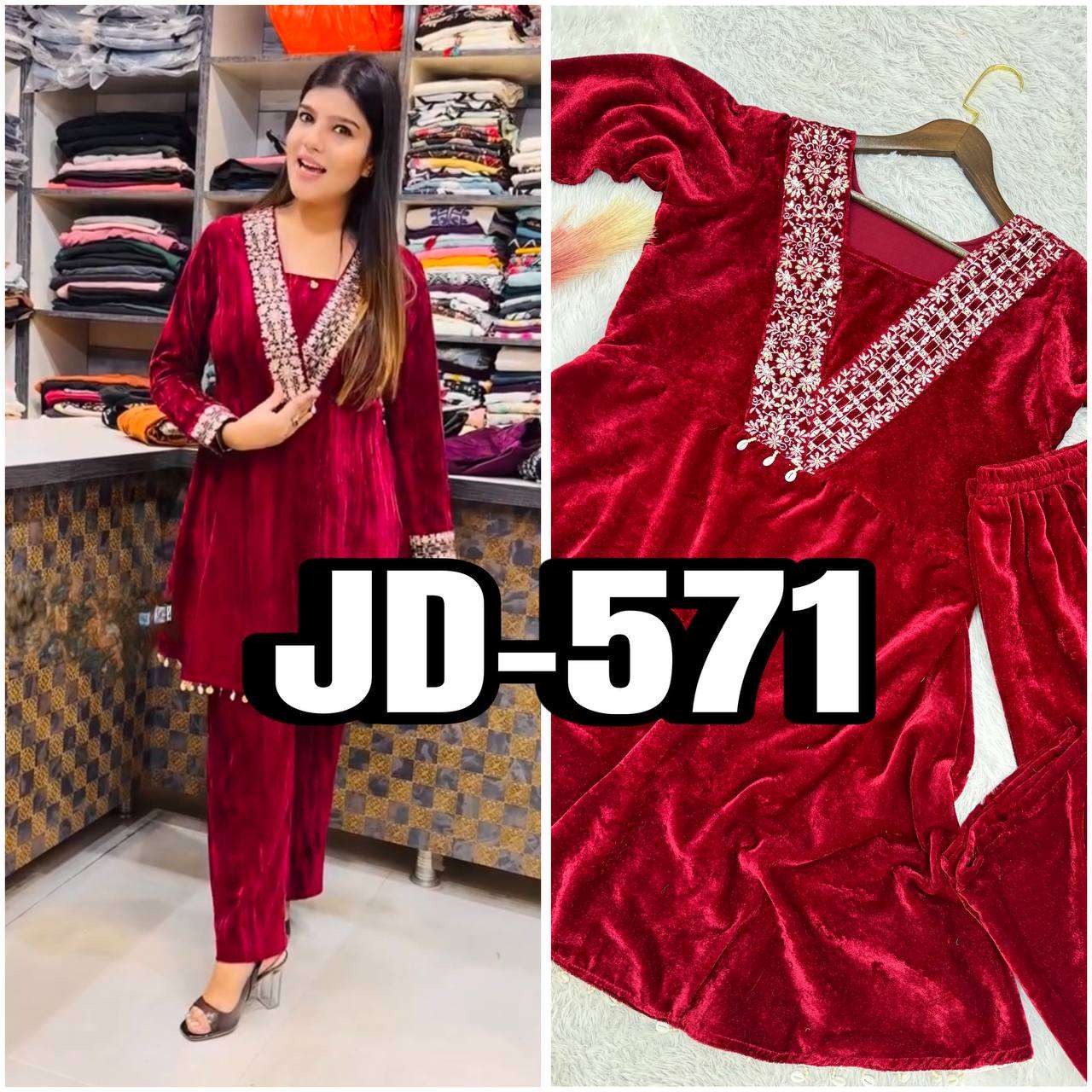 JD 571 VELVET FANCY TOP WITH PANT COLLECTION