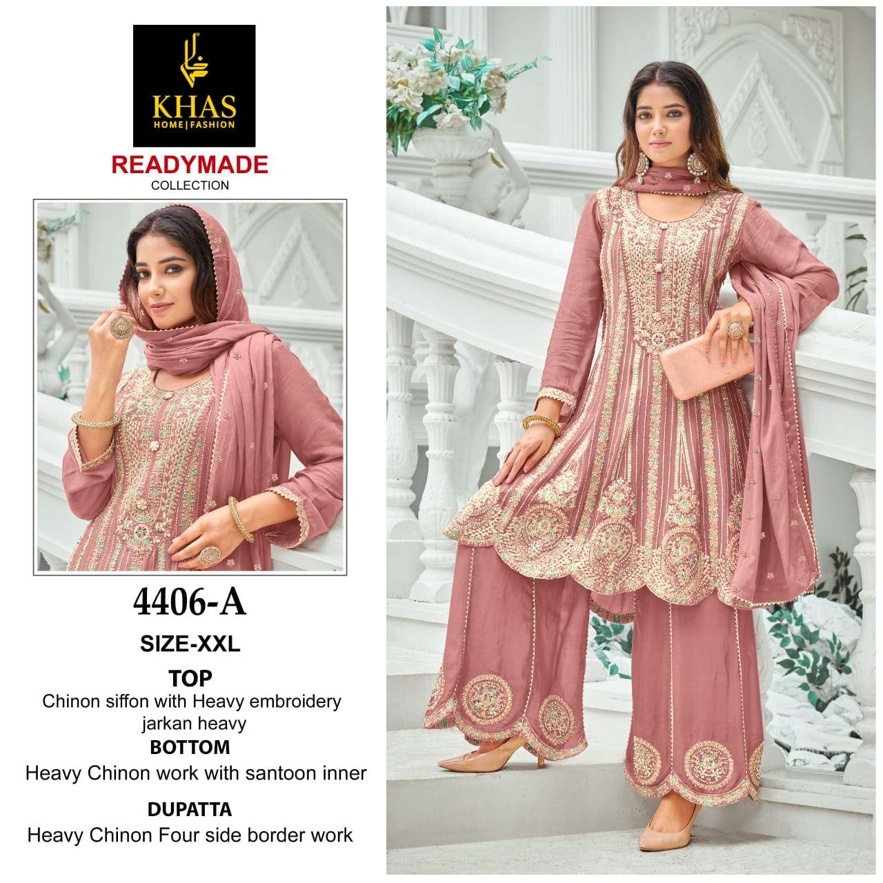 KHAS FASHION D NO 4406 HEAVY BEAUTIFUL EMBROIDERD SUIT