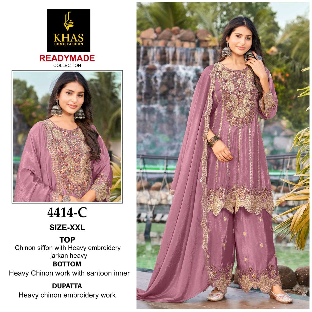 KHAS FASHION D NO 4414 HEAVY EMBROIDERY DESIGNER PAKISTANI SUIT