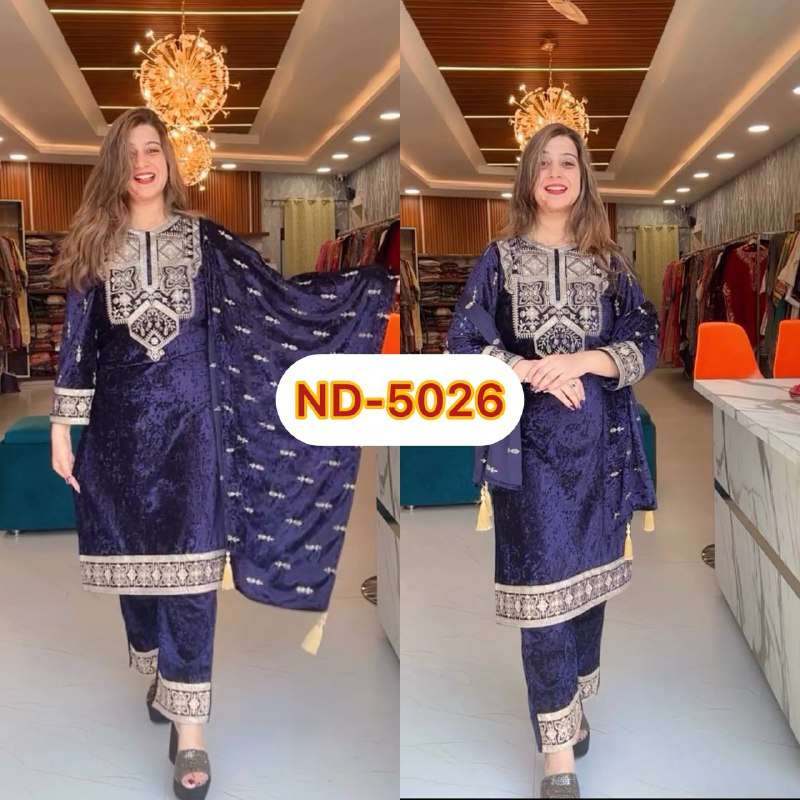 ND 5026 VELVET HEAVY SEQUENCE DESIGNER WINTER WEAR SUIT