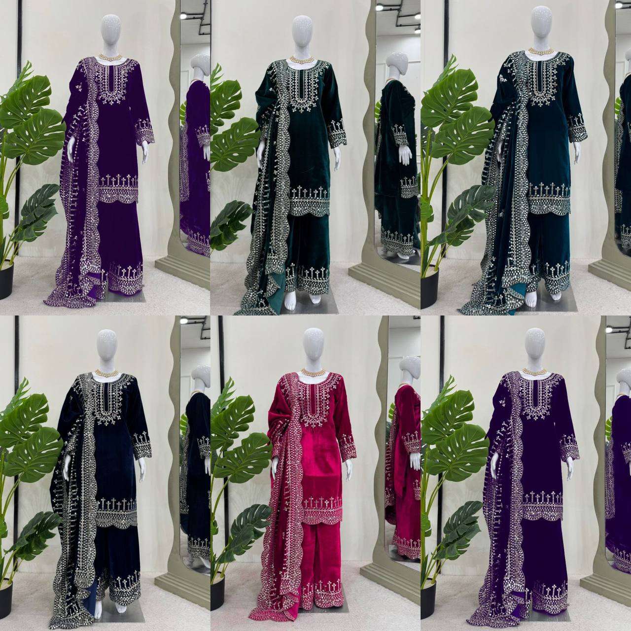 RTC 5793 VELVET BEAUTIFUL DESIGNER WORK SUIT