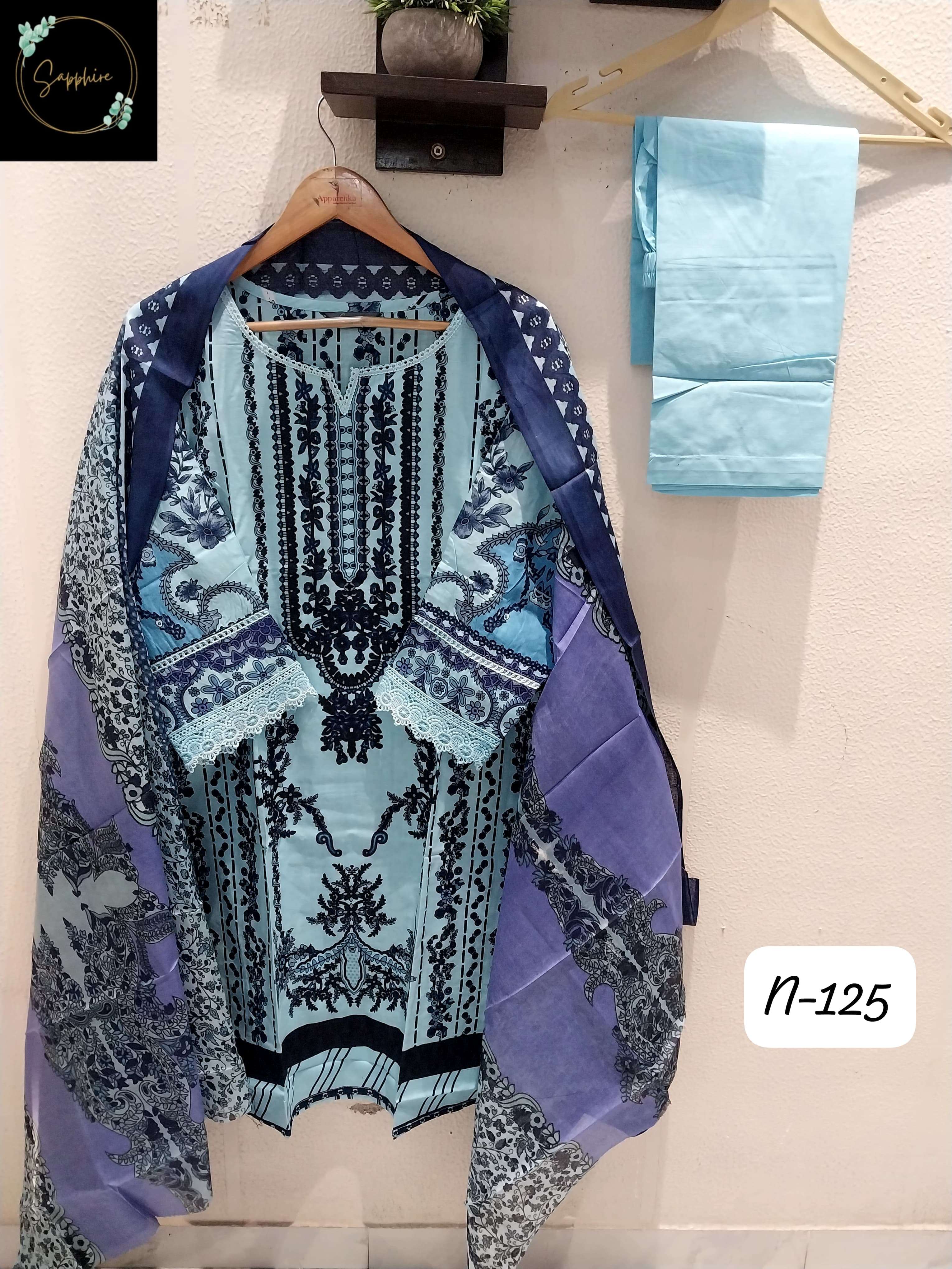 SAPPHIRE AGHA NOORAIN N 124 LAWN COTTON READY MADE PAKISTANI SUIT