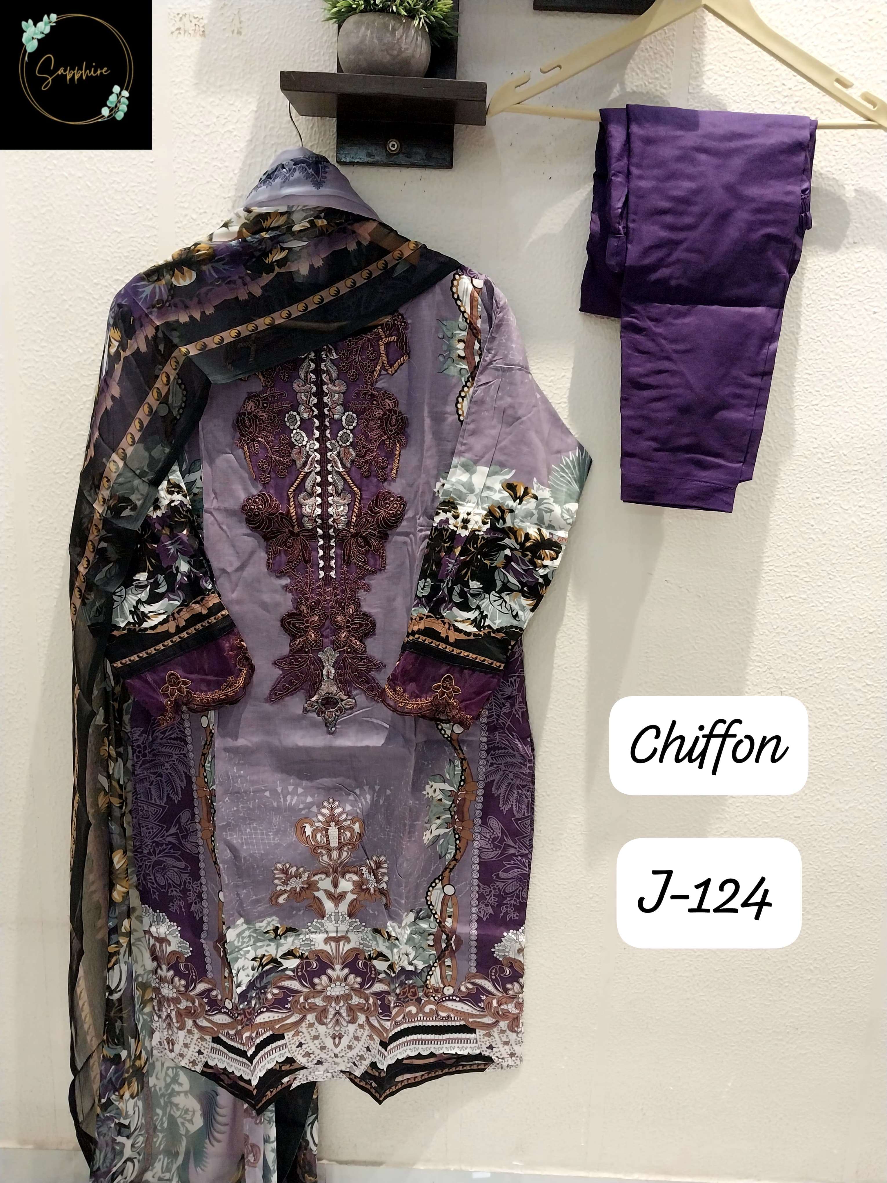 SAPPHIRE JAZMIN J 124 READY MADE PAKISTANI LAWN COTTON SUIT
