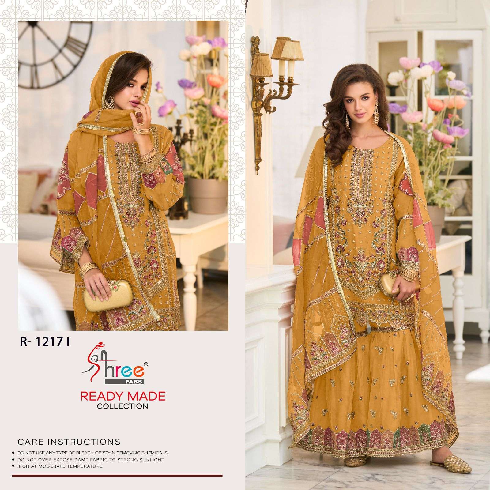 SHREE FABS R 1217 ORGANZA HEAVY DESIGNER WEDDING WEAR PAKISTANI SUIT