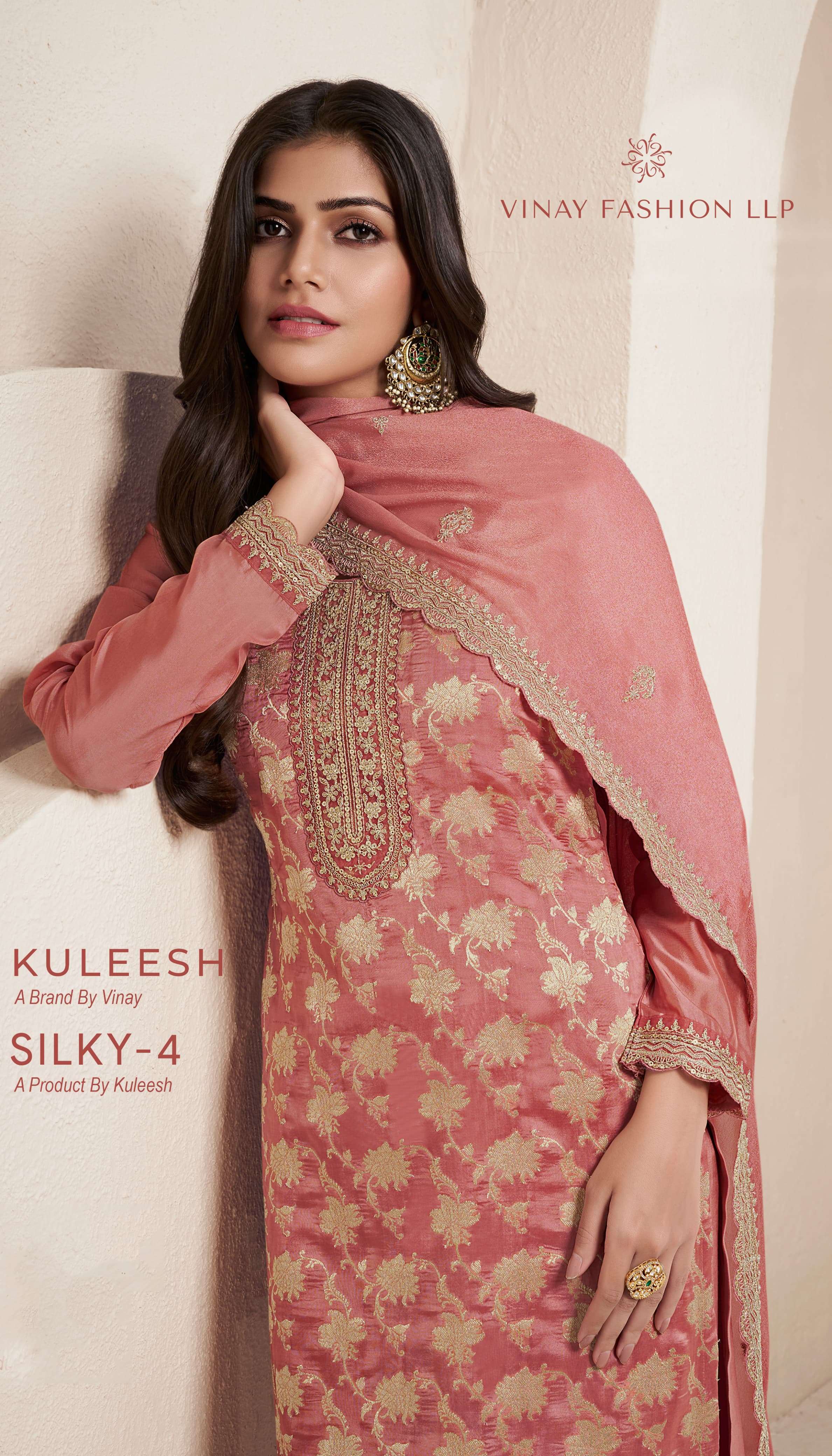 VINAY FASHION KULEESH SILKY VOL 4 SILK JACQUARD DESIGNER SUIT