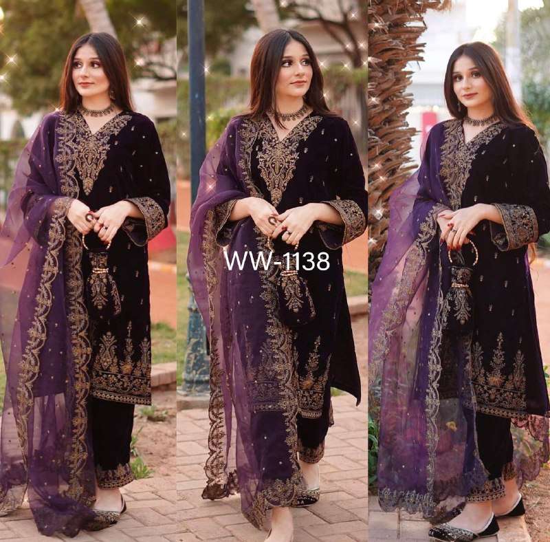 WW 1138 GORGEOUS DESIGNER VELVET SUIT