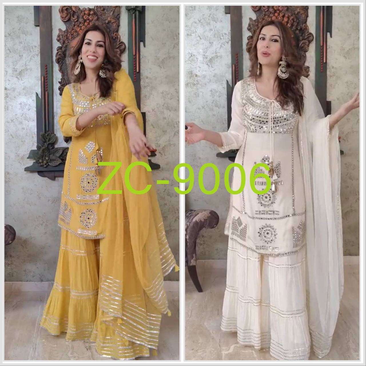 ZC 9006 GEORGETTE DESIGNER WEDDING WEAR SHARARA SUIT