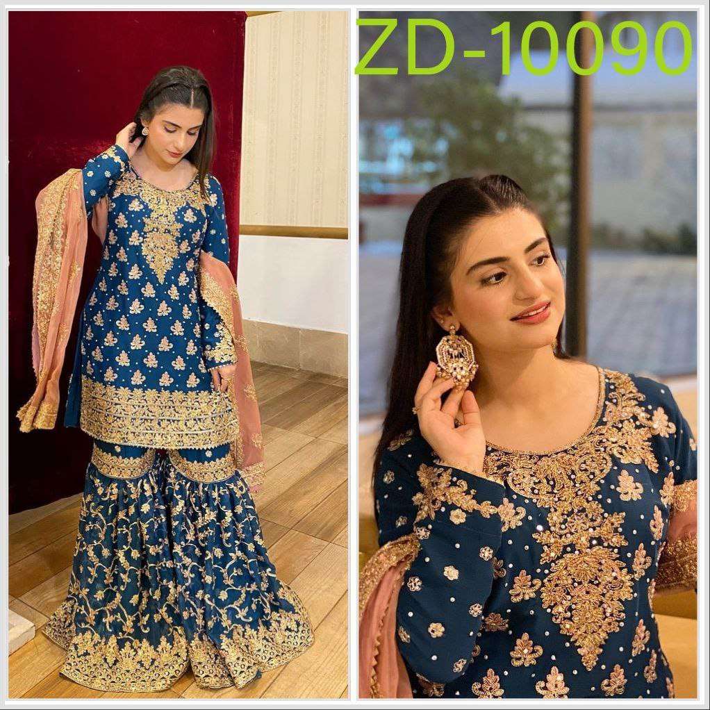 ZD 10090 ELEGANT DESIGNER WEDDING WEAR SHARARA SUIT