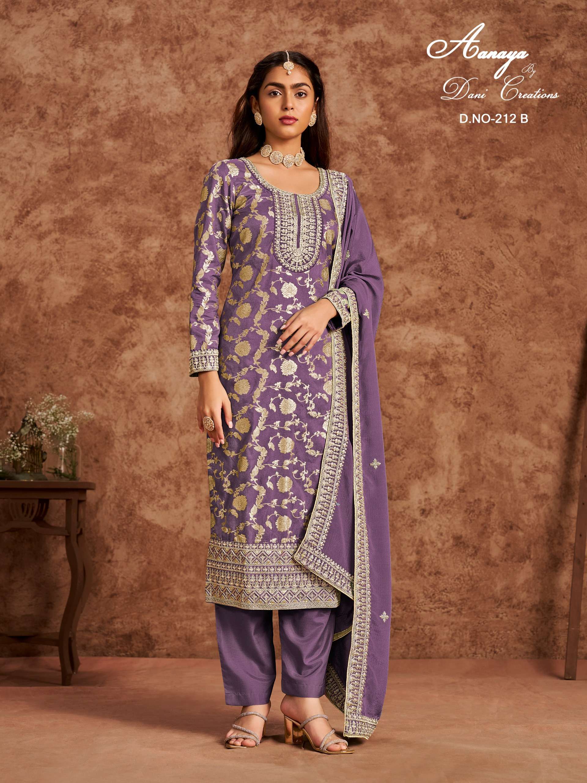 DANI CREATION AANAYA VOL 212 SILK DOLA JACQUARD DESIGNER FESTIVE WEAR SUIT