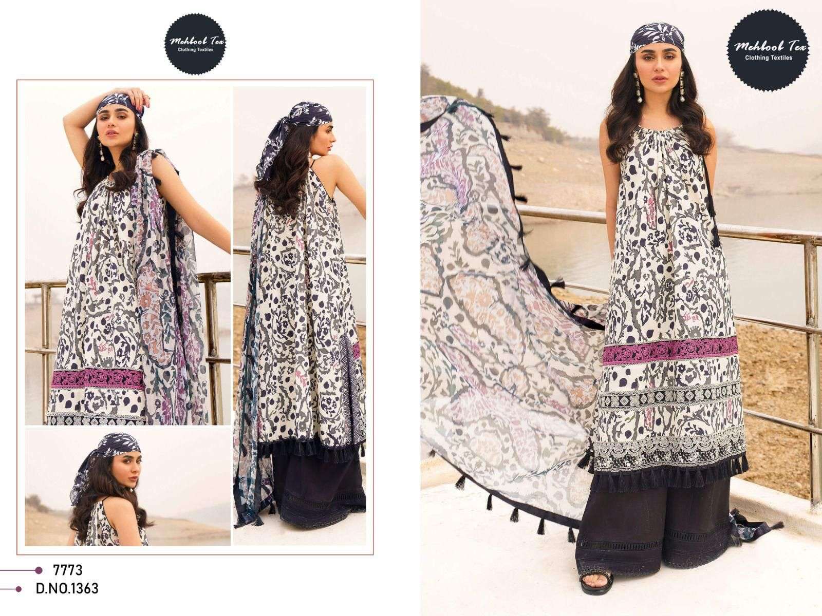 MEHBOOB TEX DESIGN NO - 1363 PURE COTTON PRINT EXCLUSIVE EMBROIDERED SALWAR SUIT 