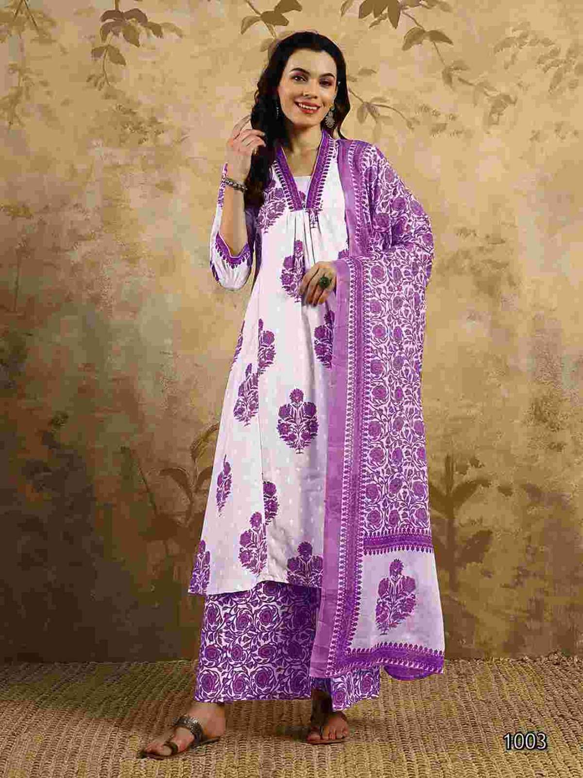 MF RASHMIKA COTTON PRINTED FANCY KURTI  COMBO SET