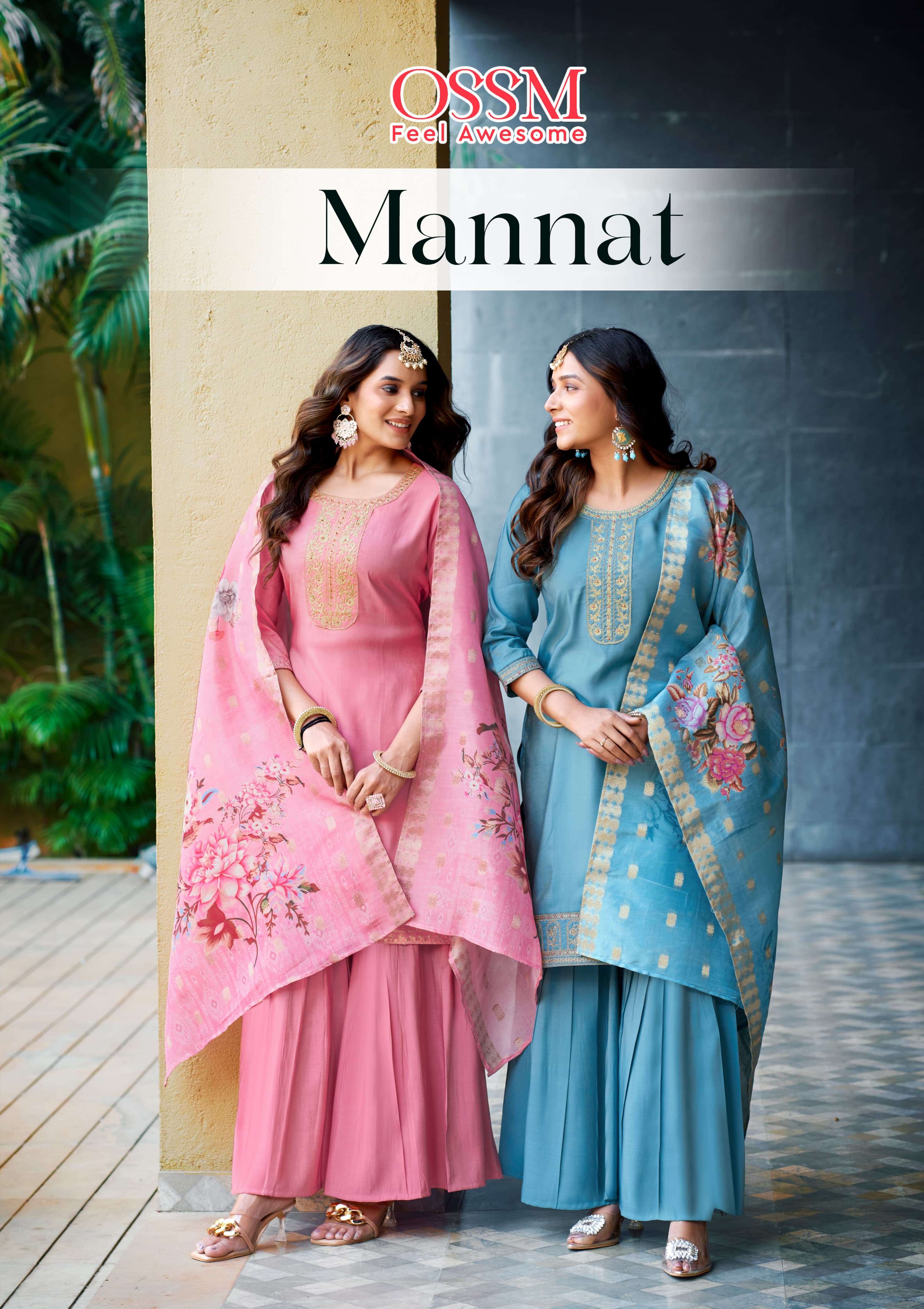 OSSM MANNAT SILK DESIGNER READY MADE SUIT