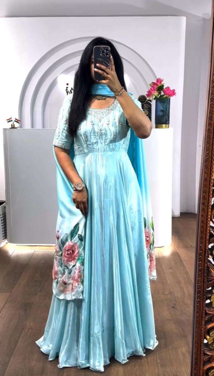 PC 475 FANCY DESIGNER WORK GOWN WITH DUPATTA 