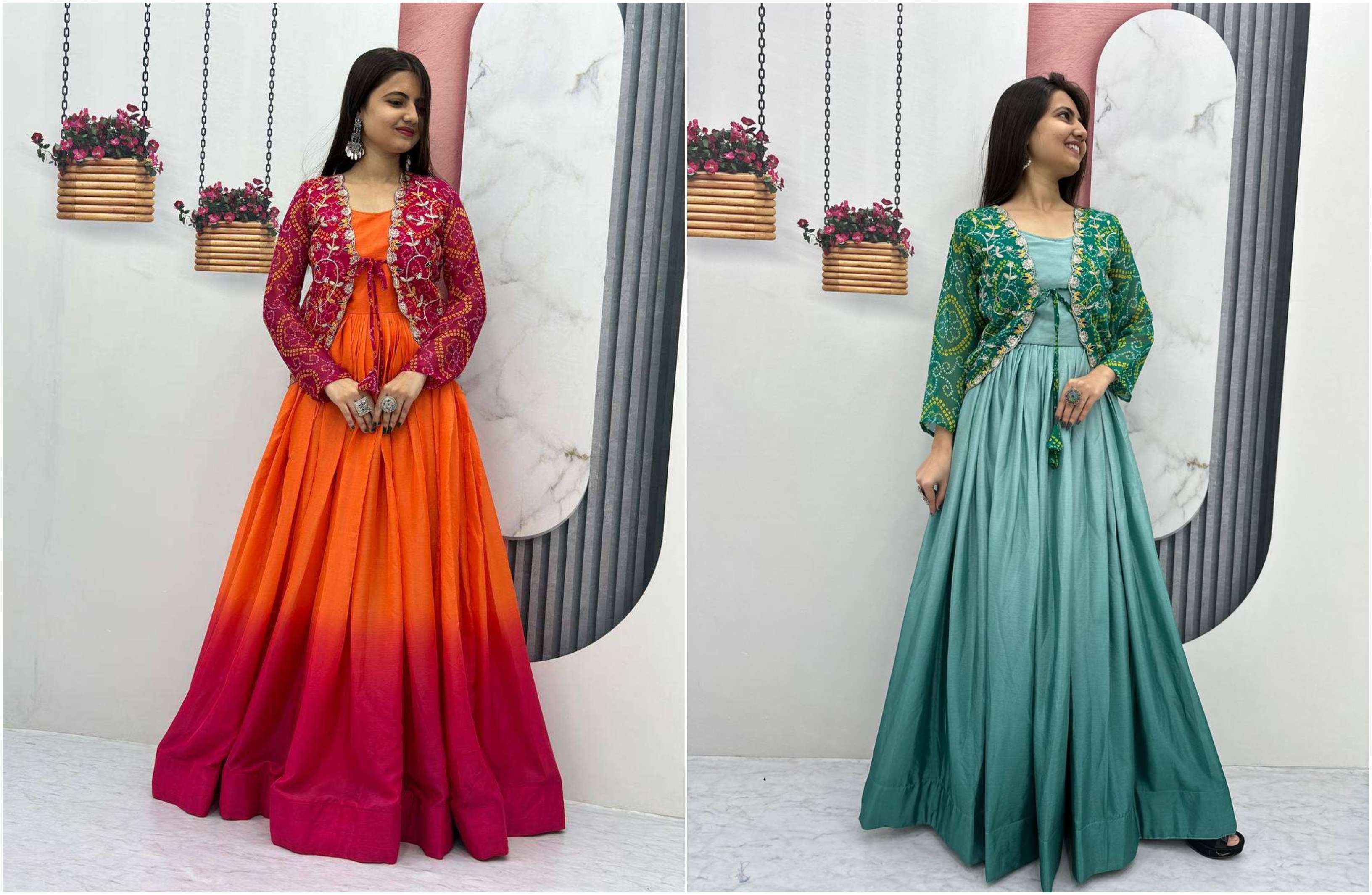 RAM 042 FANCY SHADED FABRIC GOWN WITH JACKET 
