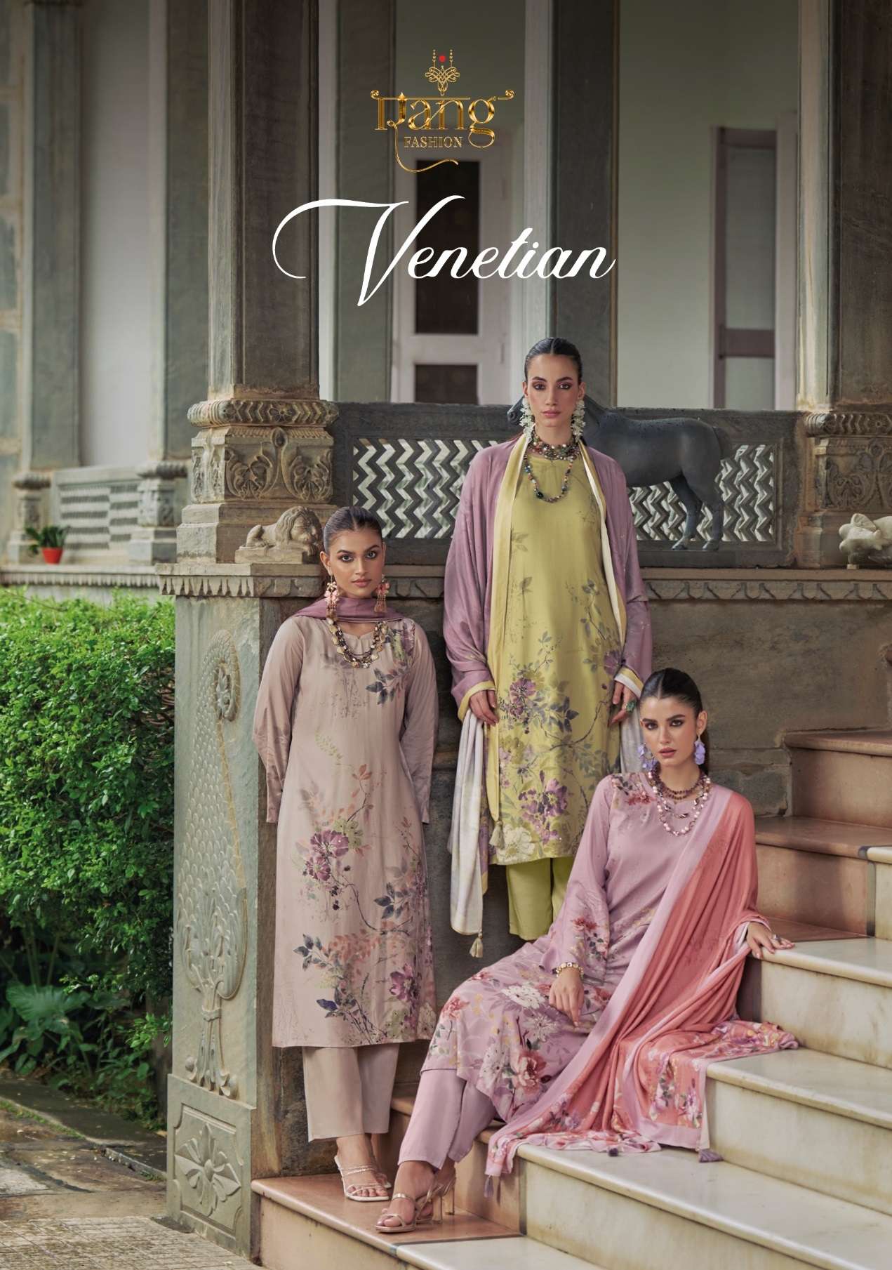 RANG FASHION VENETIAN VOL 2 VISCOSE DIGITAL PRINT WITH FANCY WORK SUIT
