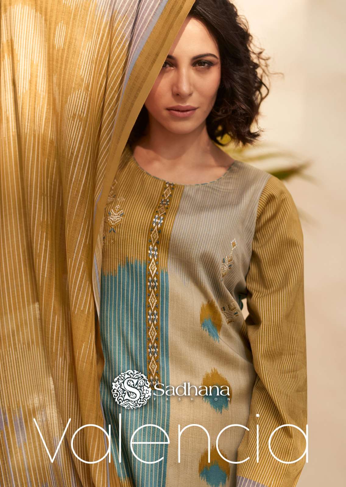 SADHANA FASHION VALENCIA JAM COTTON PRINTS WITH FANCY WORK SUIT