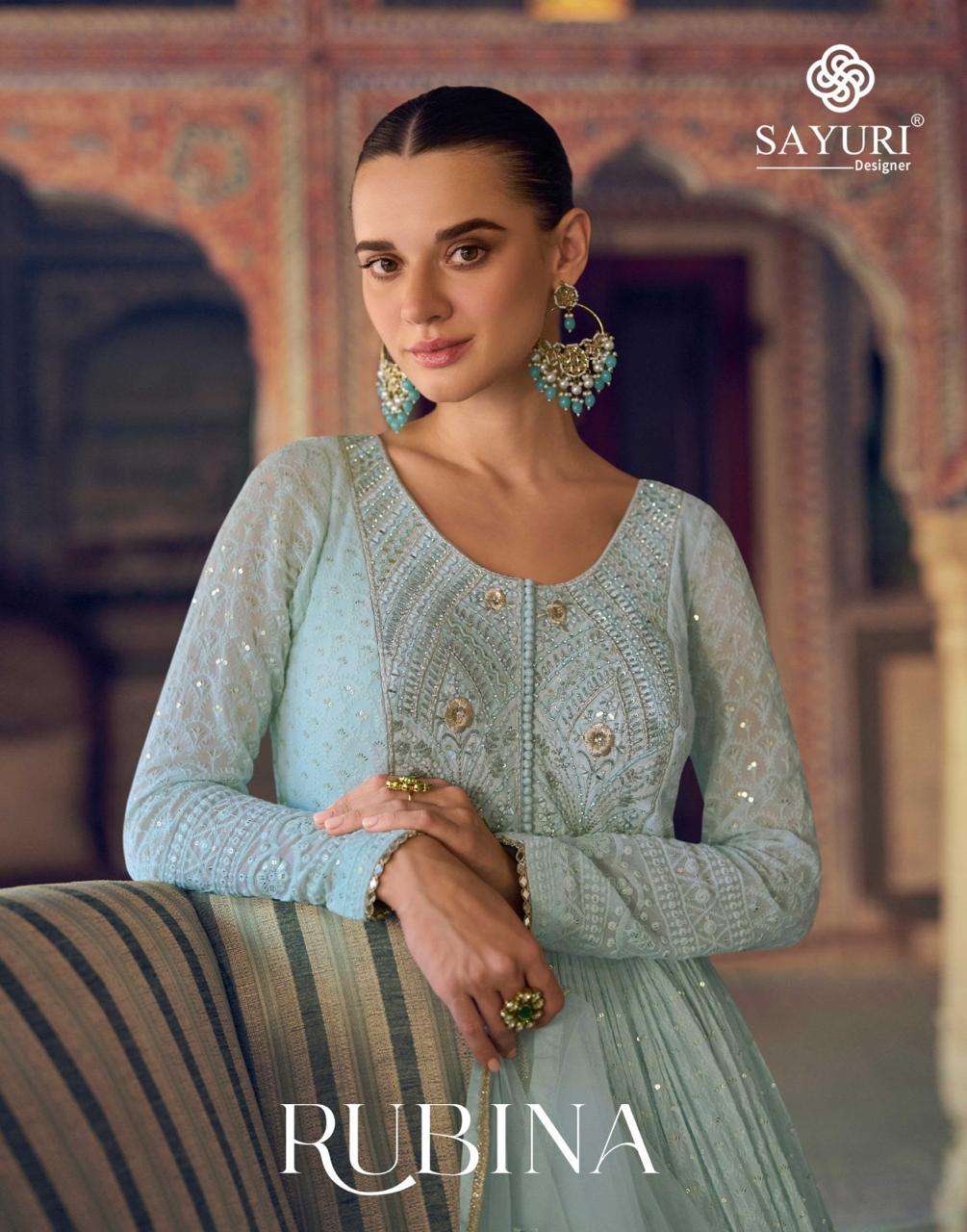 SAYURI DESIGNER RUBINA HEAVY CHIKANKARI DESIGNER GOWN DRESS
