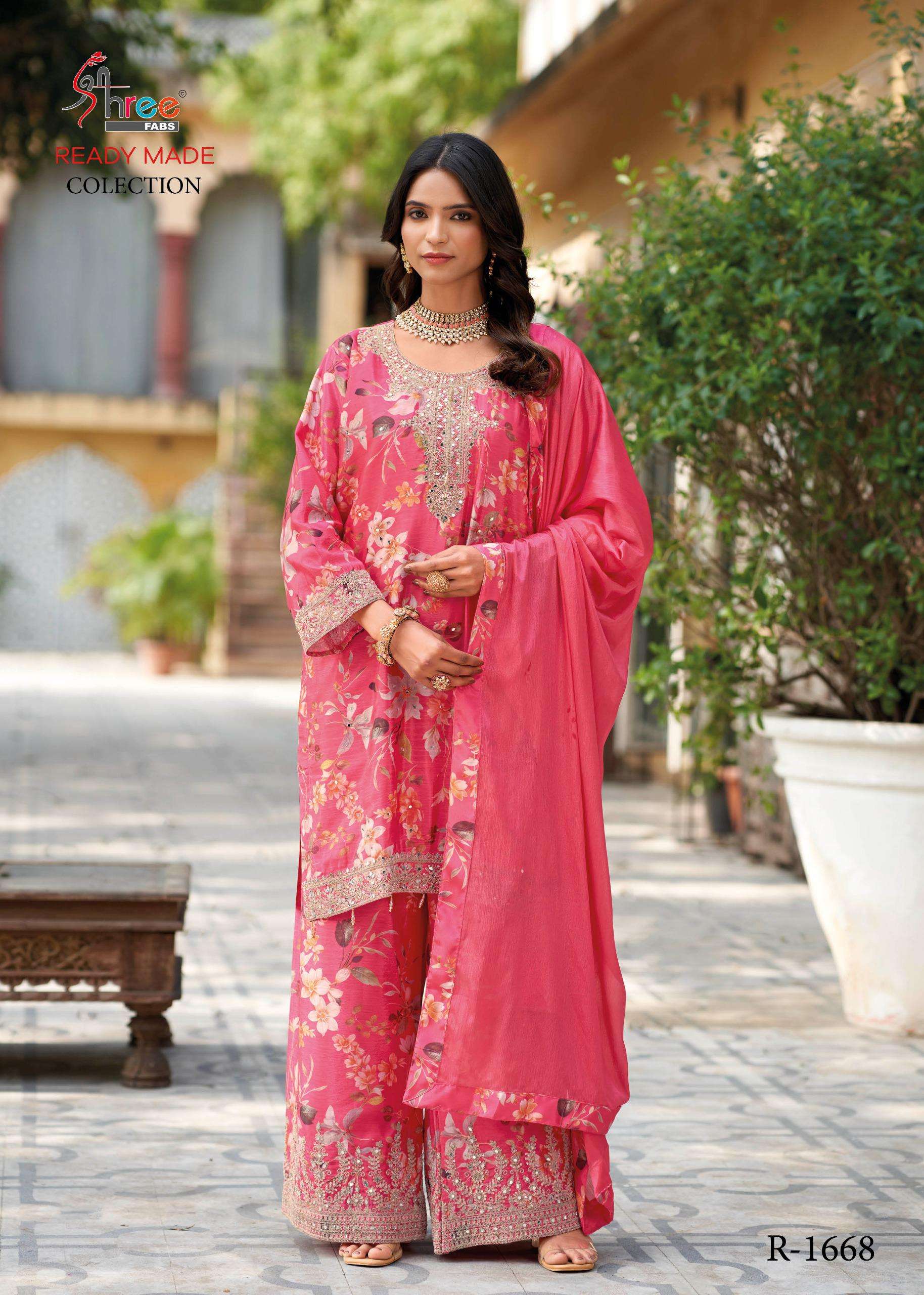 SHREE FABS R 1668 DIGITAL PRINT WITH DESIGNER WORK FANCY SUIT