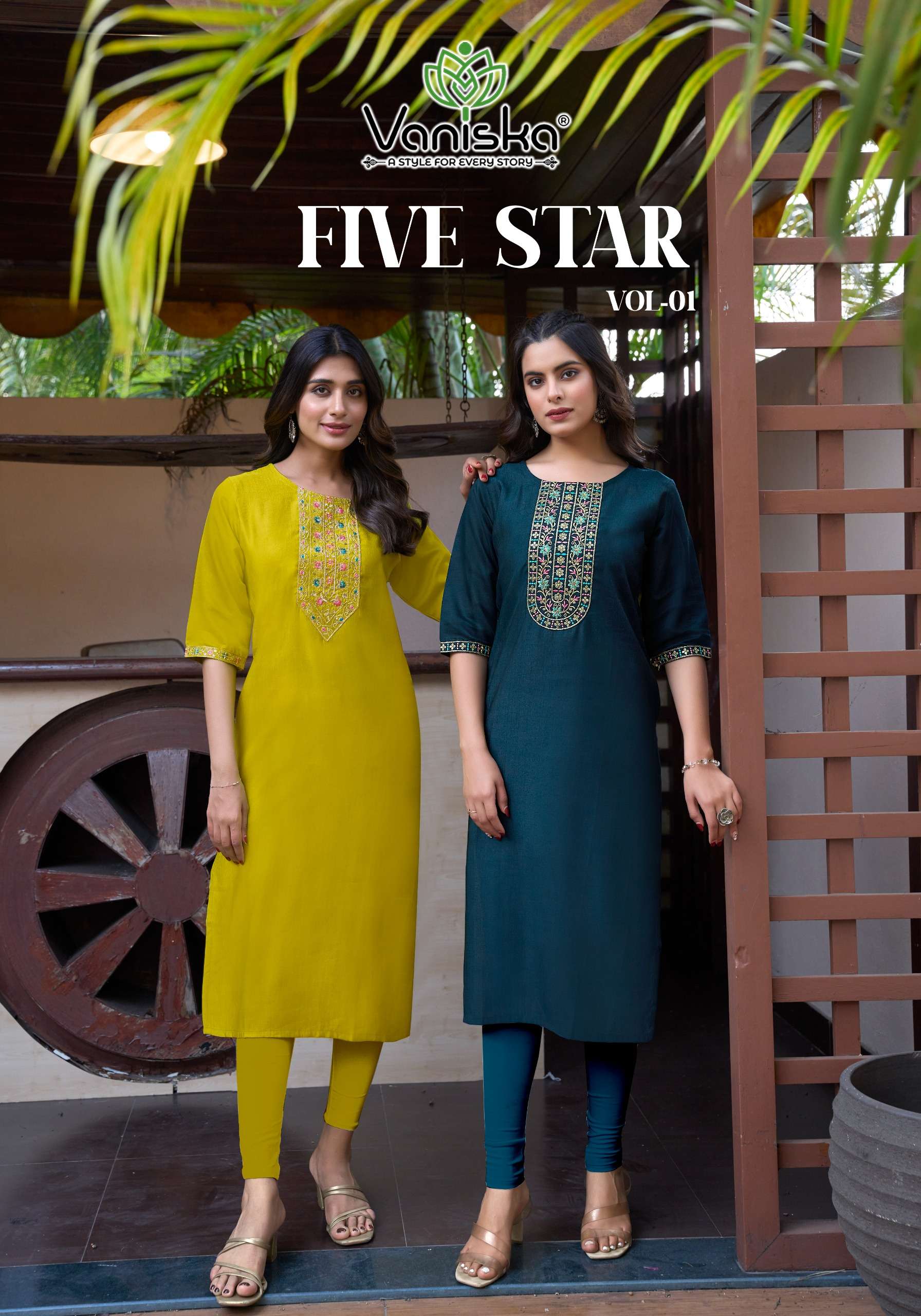 VANISKA FIVE STAR VOL 1 SILK FANCY WORKS LADIES KURTI