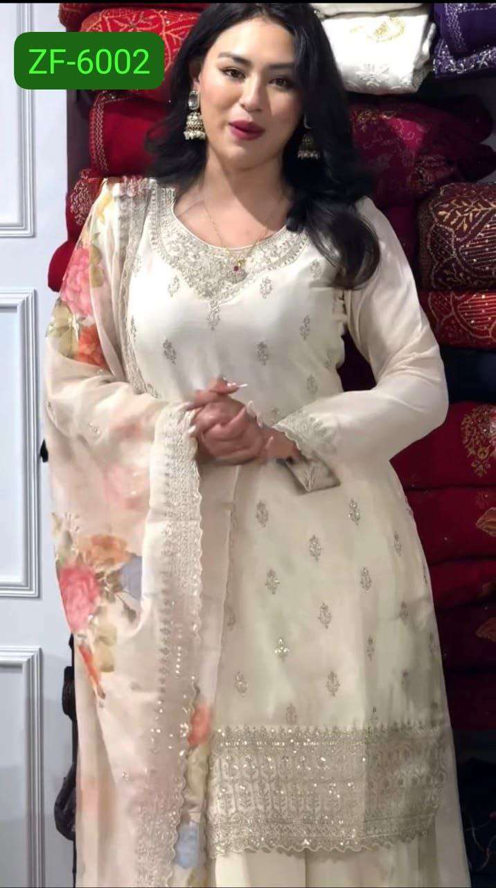 ZF 6002 FANCY DESIGNER PARTY WEAR SHARARA SUIT