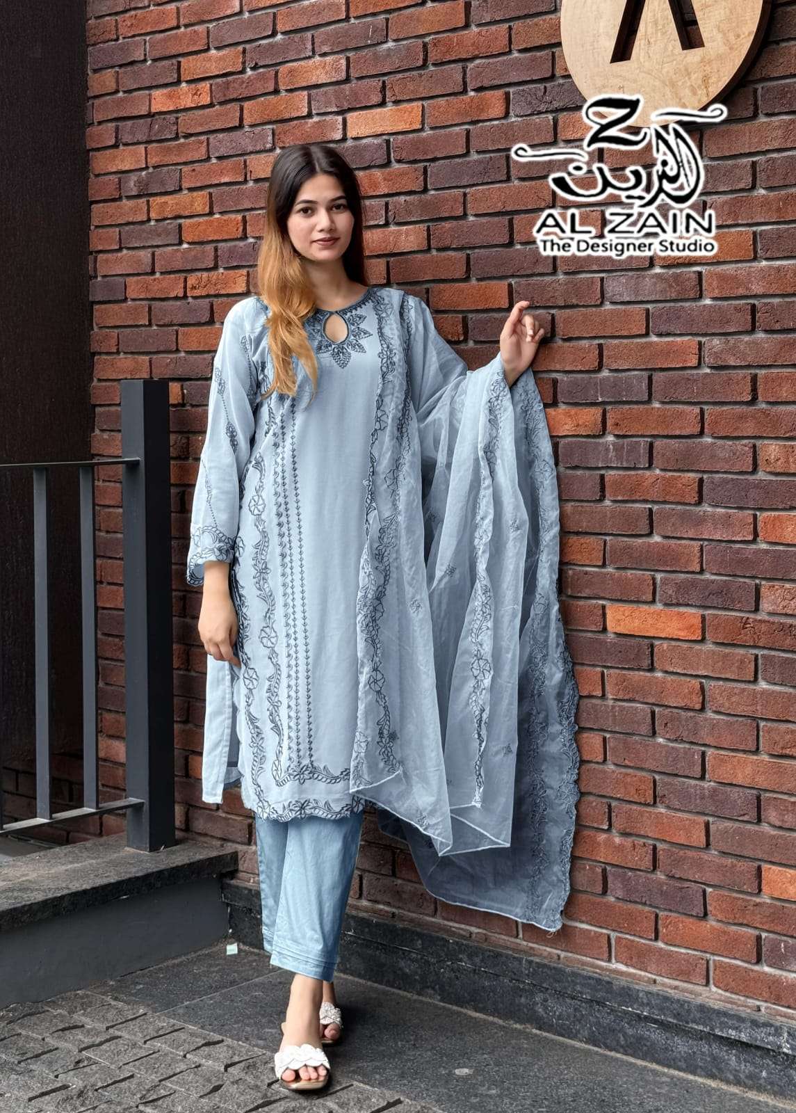 AL ZAIN D NO  272733 GEORGETTE BEAUTIFUL LOOK DESIGNER PAKISTANI SUIT