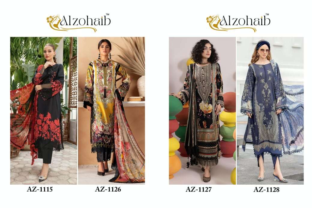 AL ZOHAIB DESIGN NO - 1115-1126-1127-1128 PURE COTTON PRINT PATCH WORK PAKISTANI SALWAR SUIT