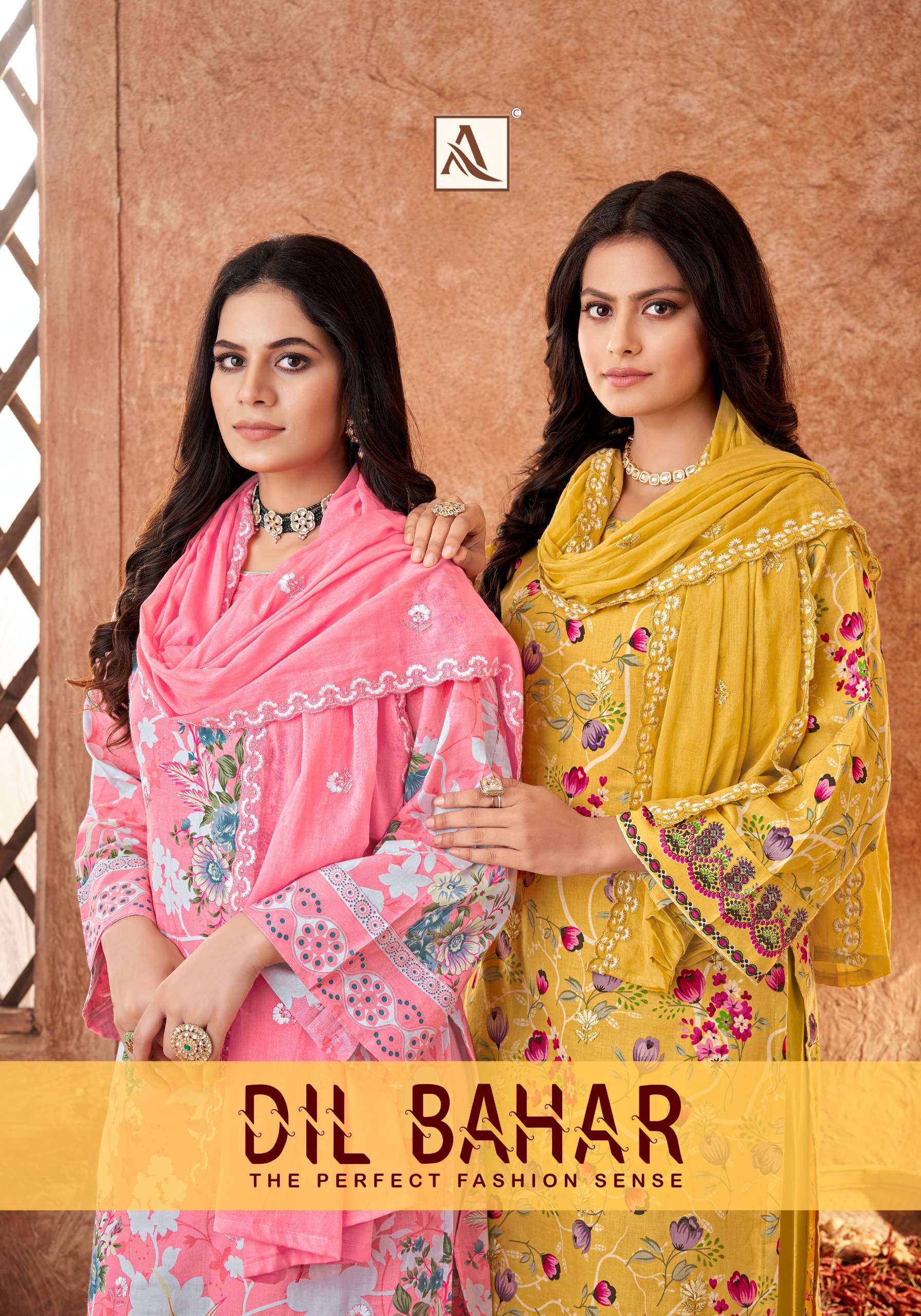 ALOK SUITS DIL BAHAR COTTON FLORAL PRINT WITH FANCY WORK SUIT